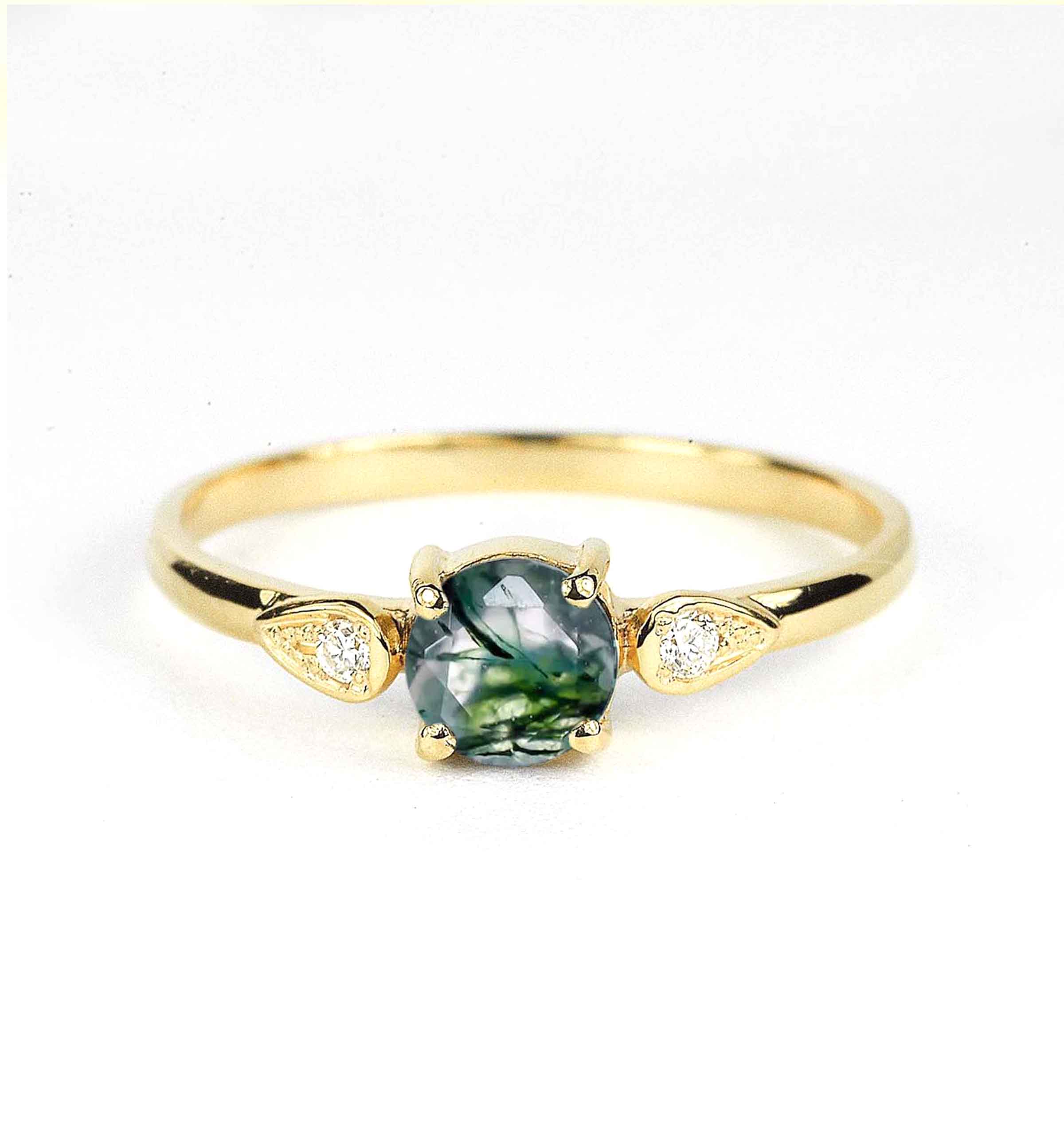 moss agate ring
