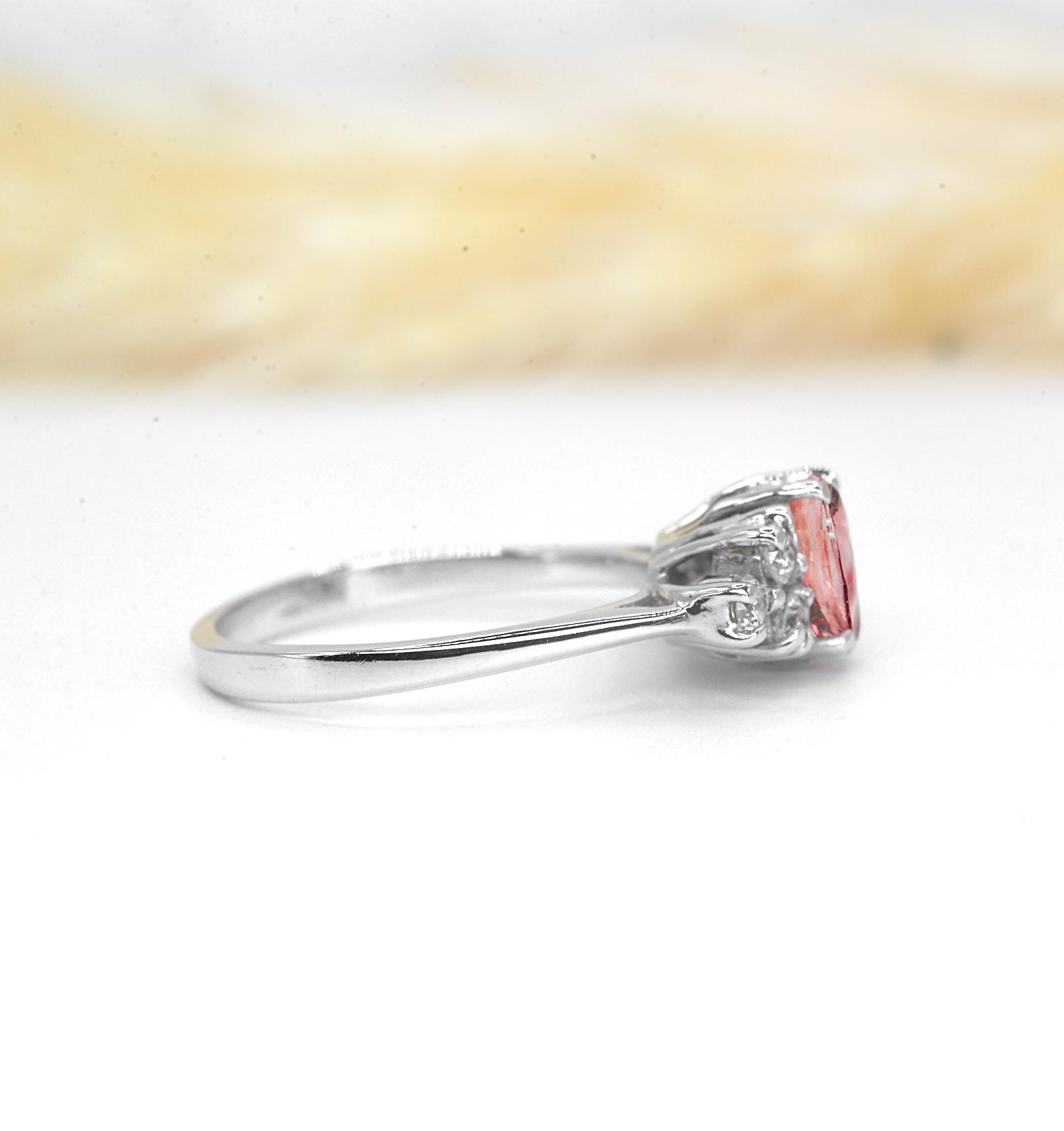 natural morganite art deco bridal ring