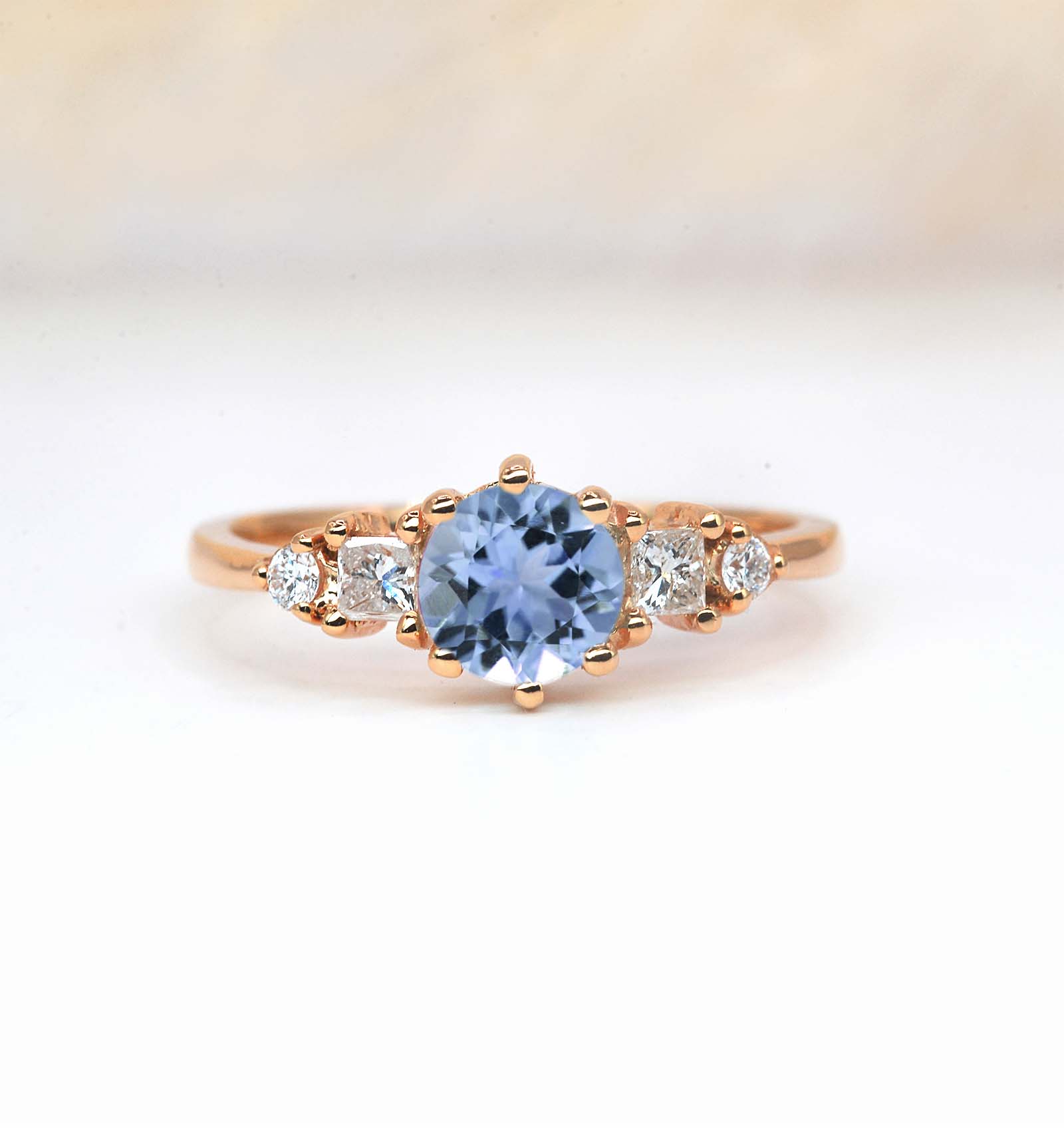 natural aquamarine unique art deco ring