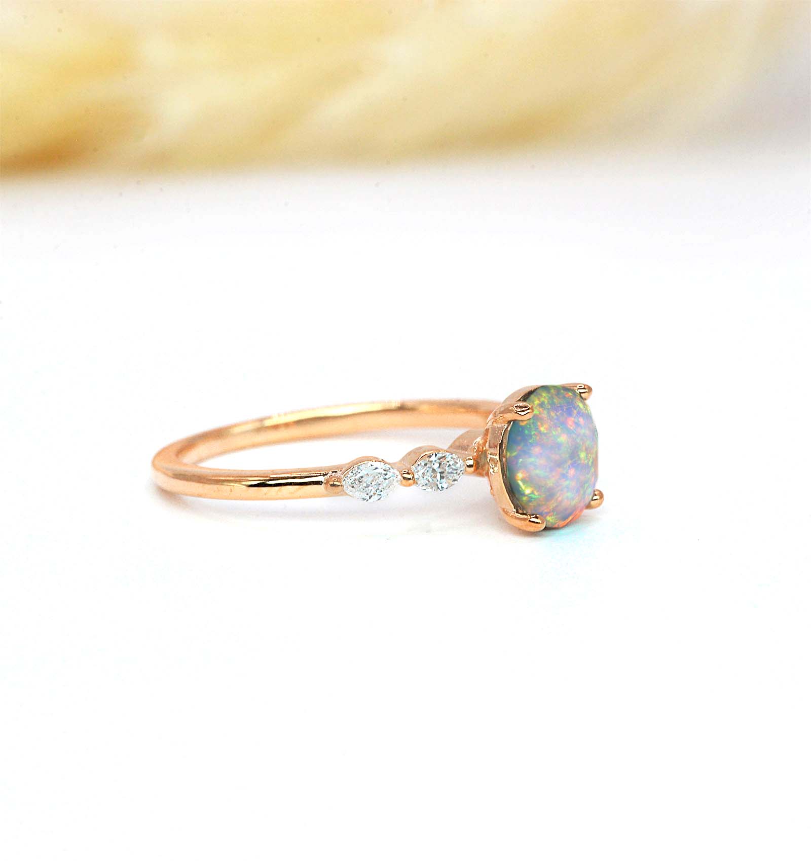 1.02ct affordable white opal ring