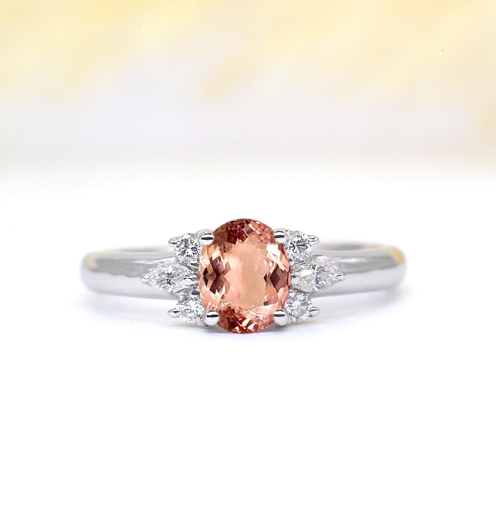 1.54ct natural morganite bridal ring