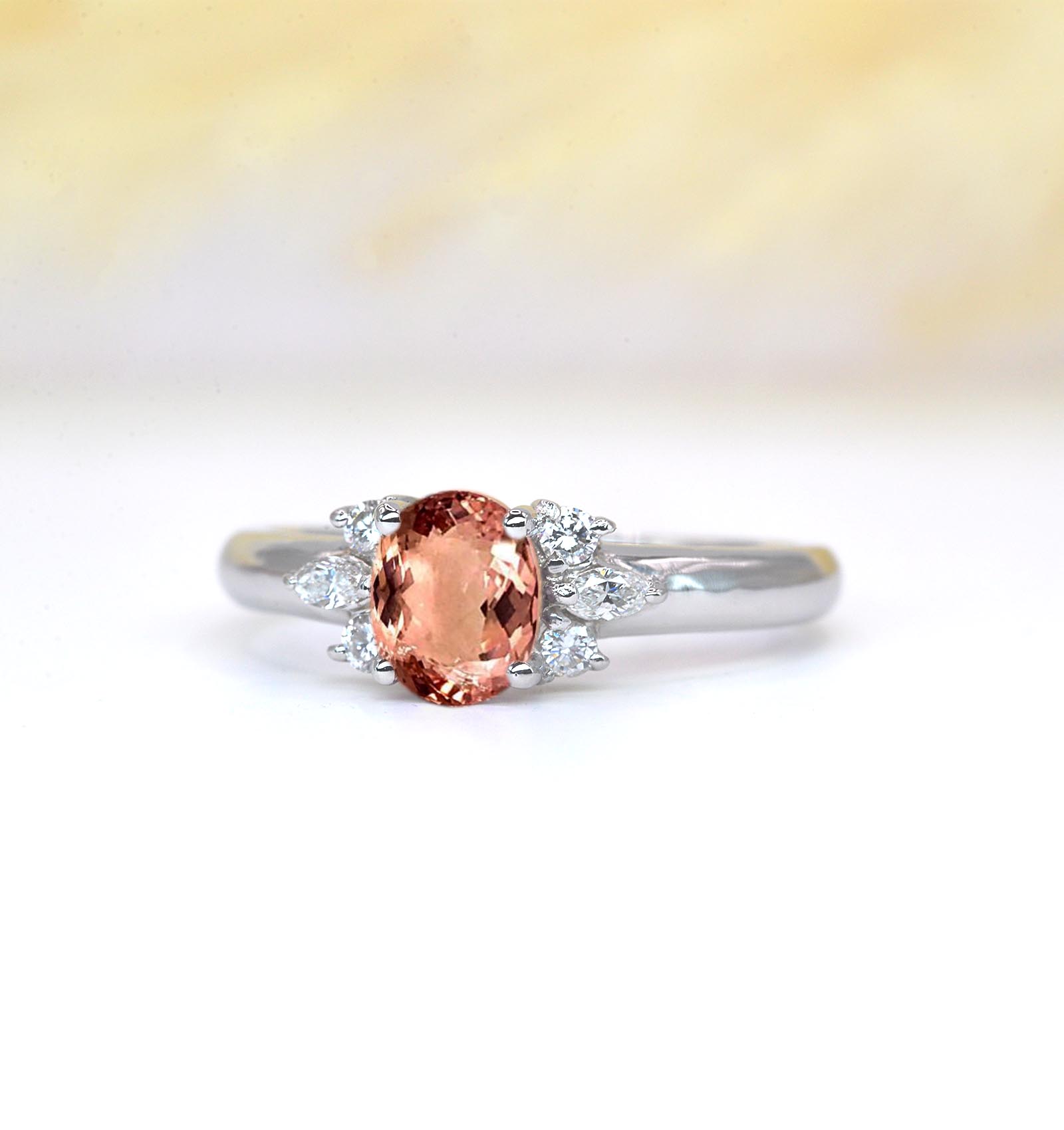 1.54ct natural morganite bridal ring