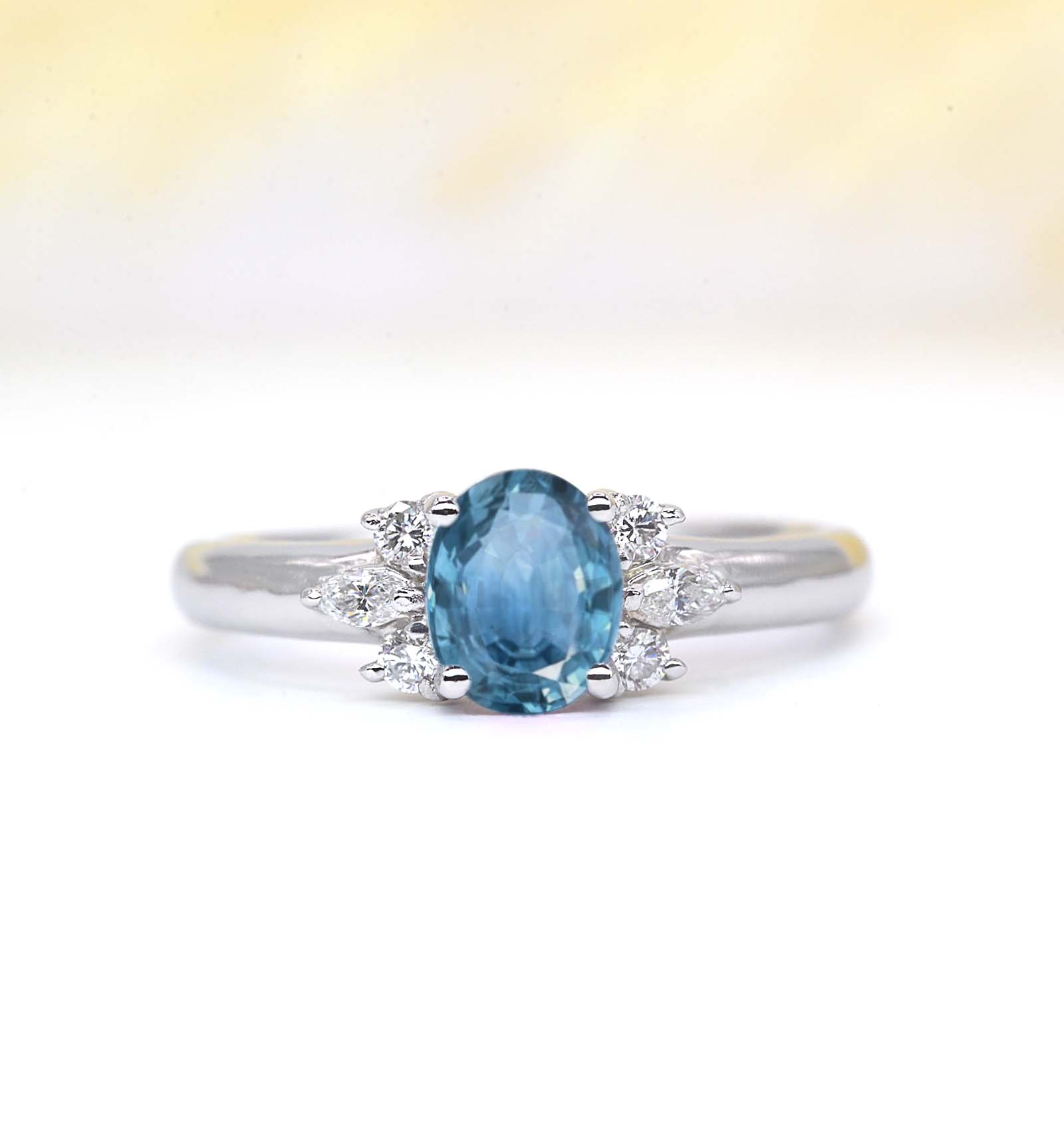 oval shape aquamarine featuring ring