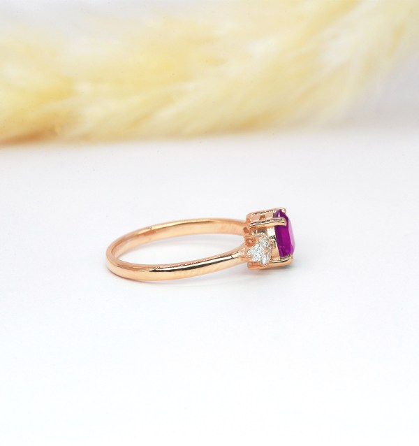 natural pink sapphire unique bridal ring