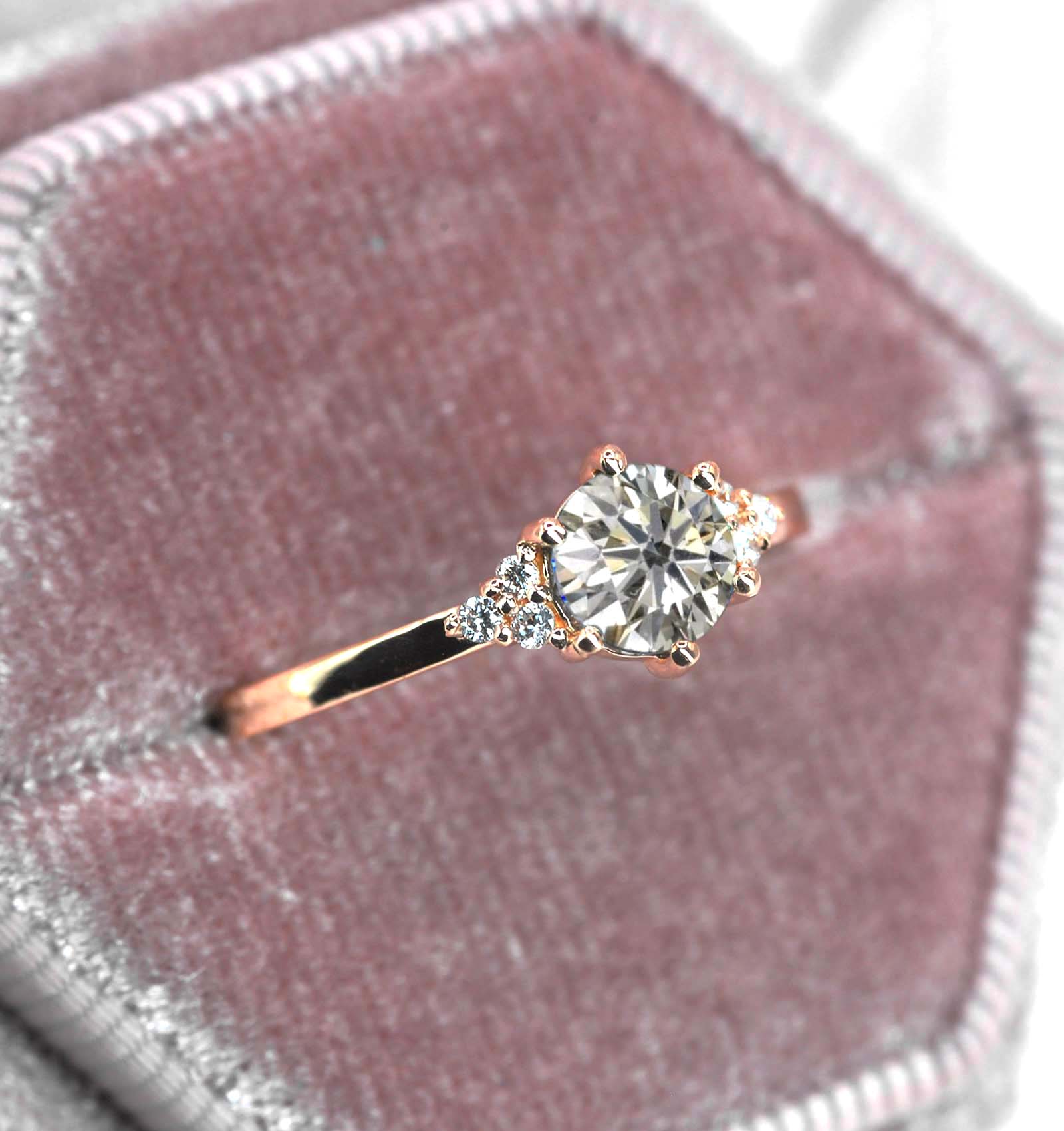 lab diamond cluster inspired ring