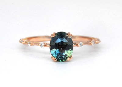 teal sapphire featuring engagement ring
