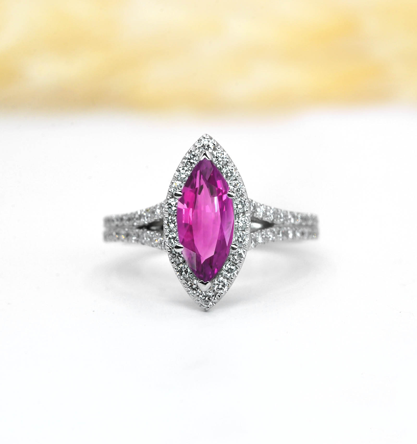 unique pink sapphire art deco ring