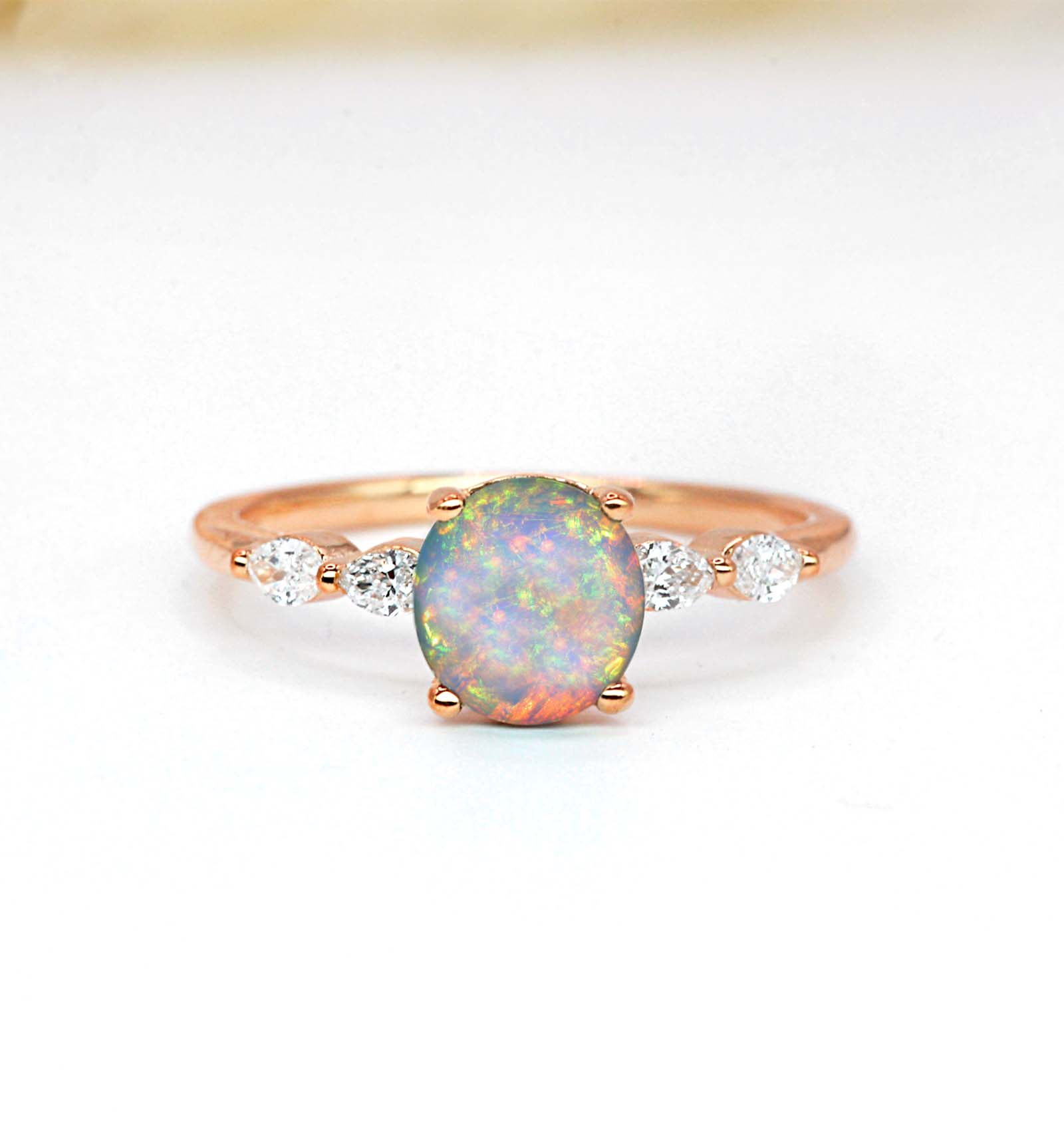 1.02ct affordable white opal ring