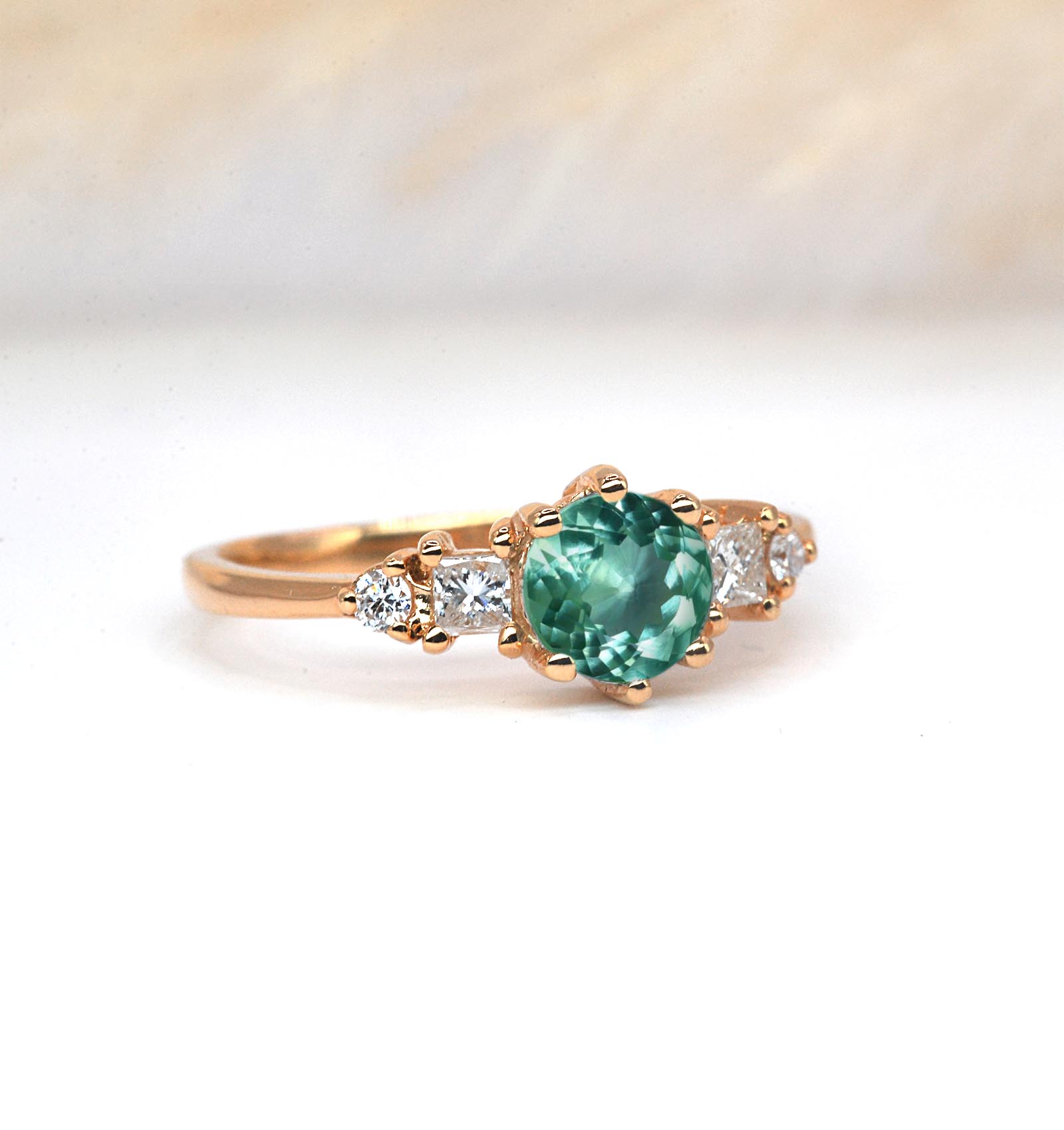 mint green sapphire luxury vintage ring