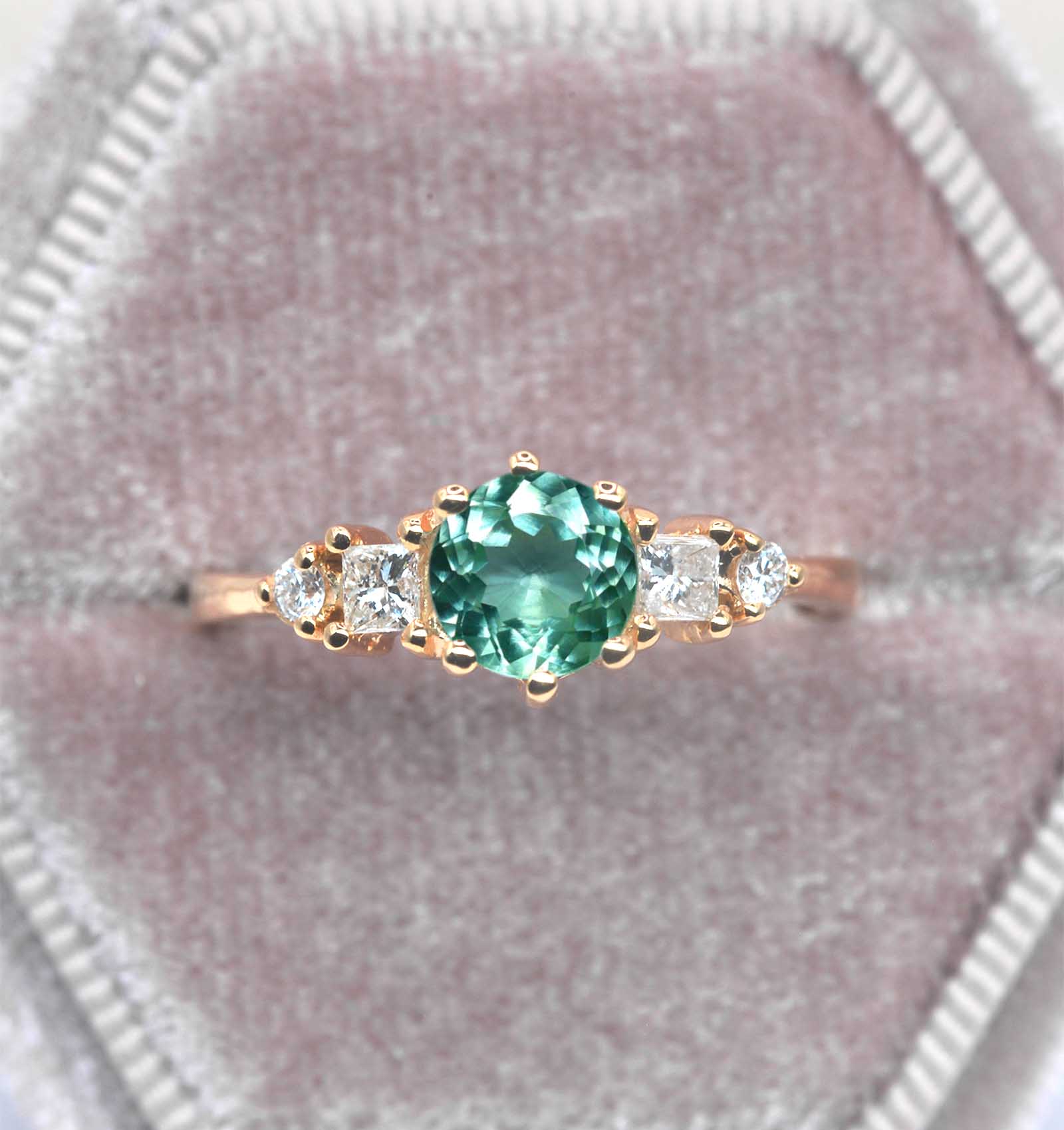 mint green sapphire luxury vintage ring