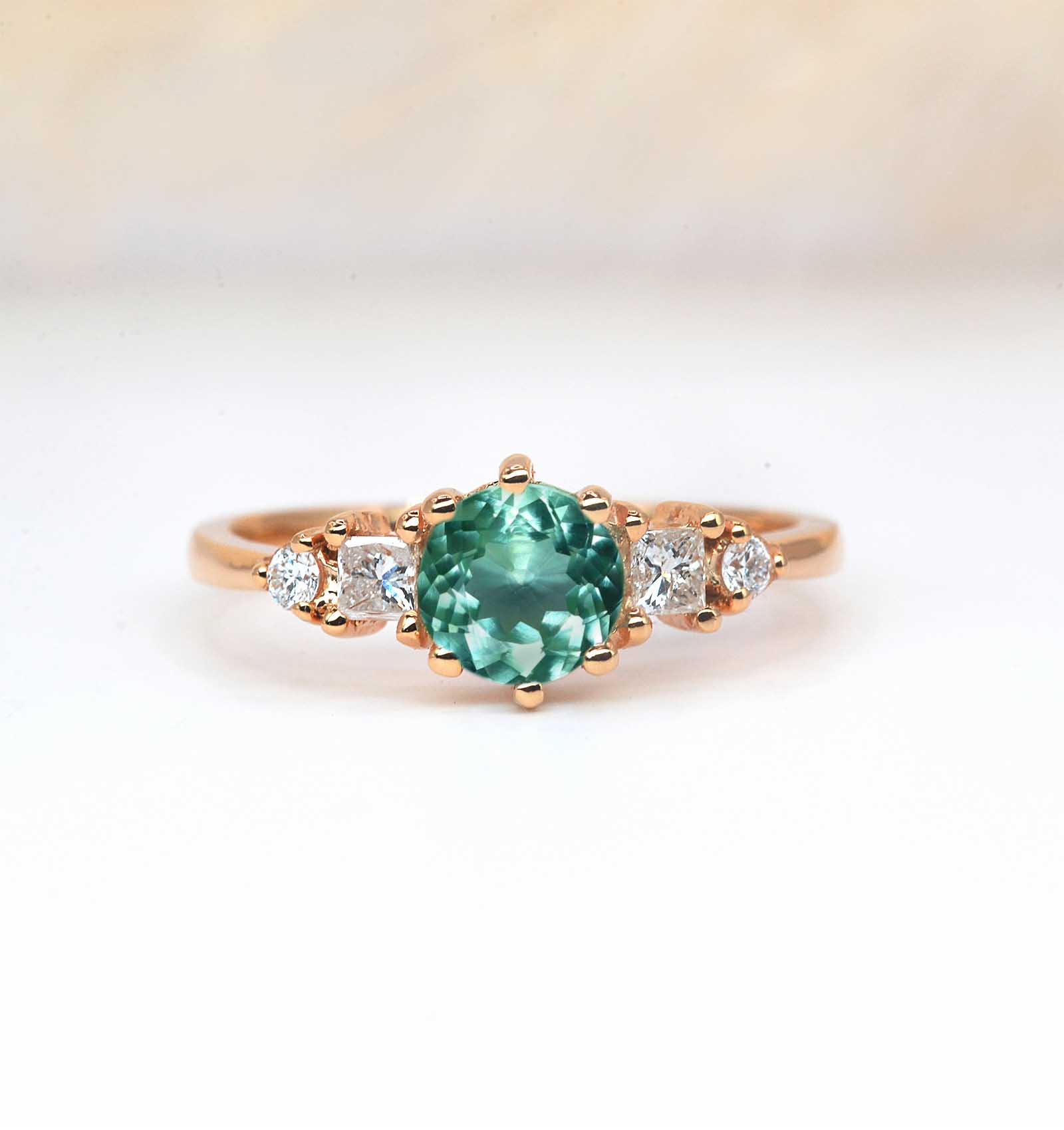 mint green sapphire luxury vintage ring