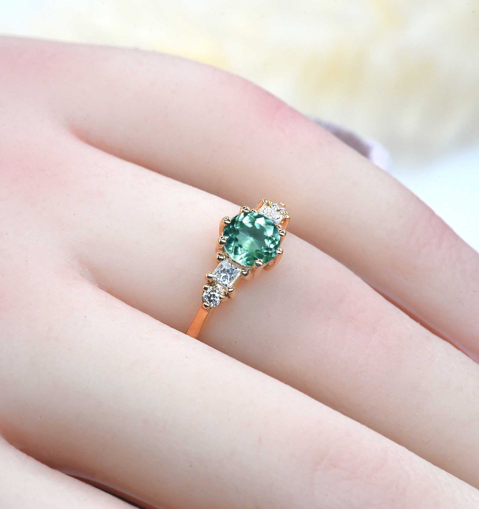 mint green sapphire luxury vintage ring