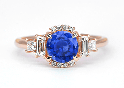 Sapphire unique engagement ring