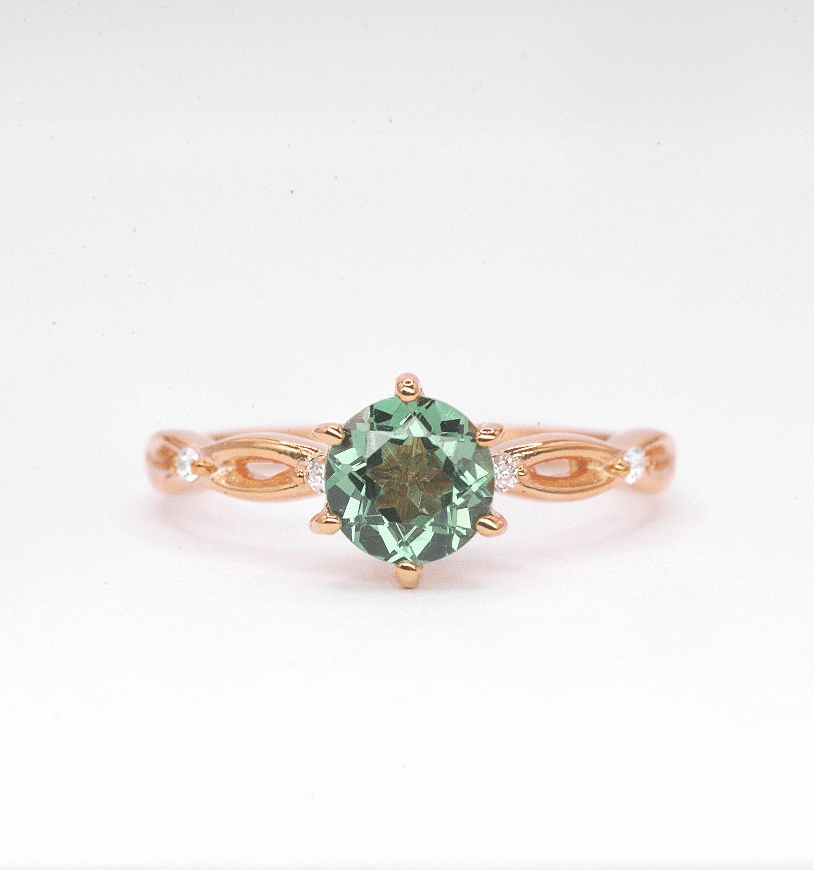 Mint green sapphire engagement ring