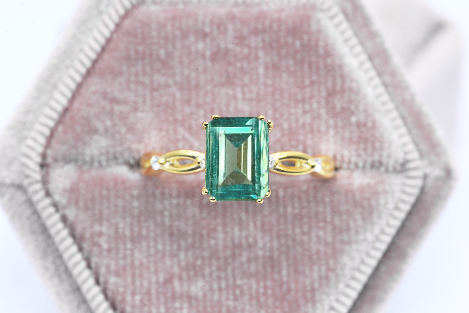unique mint green sapphire engagement ring