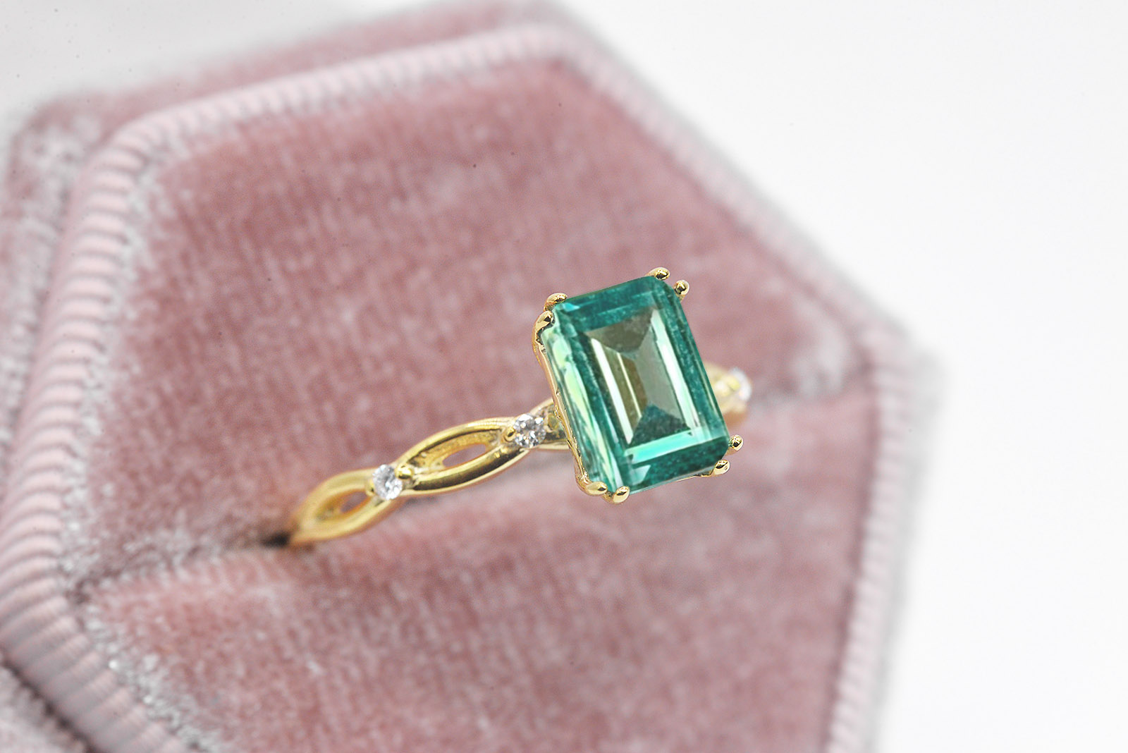 unique mint green sapphire engagement ring