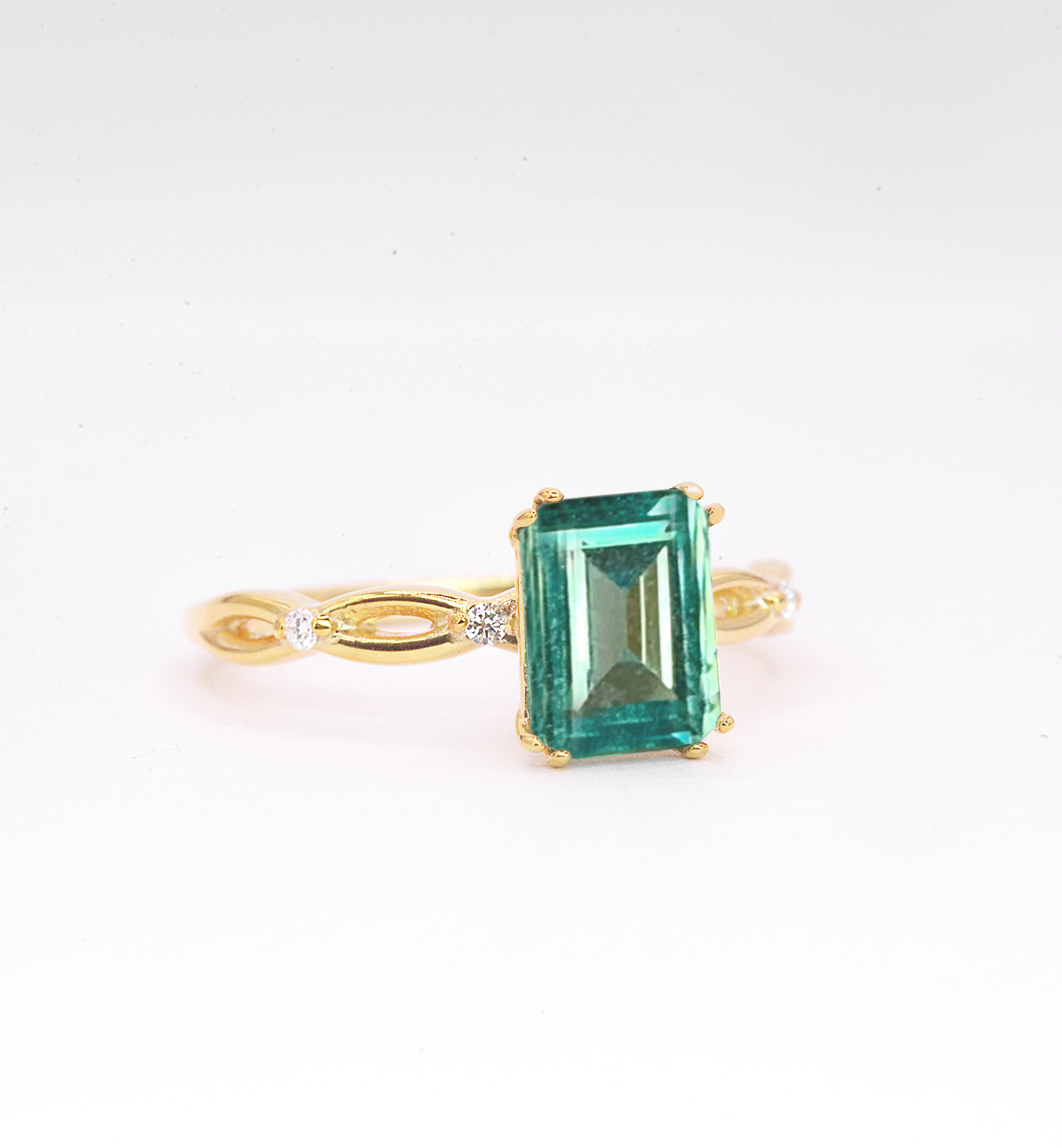 unique mint green sapphire engagement ring