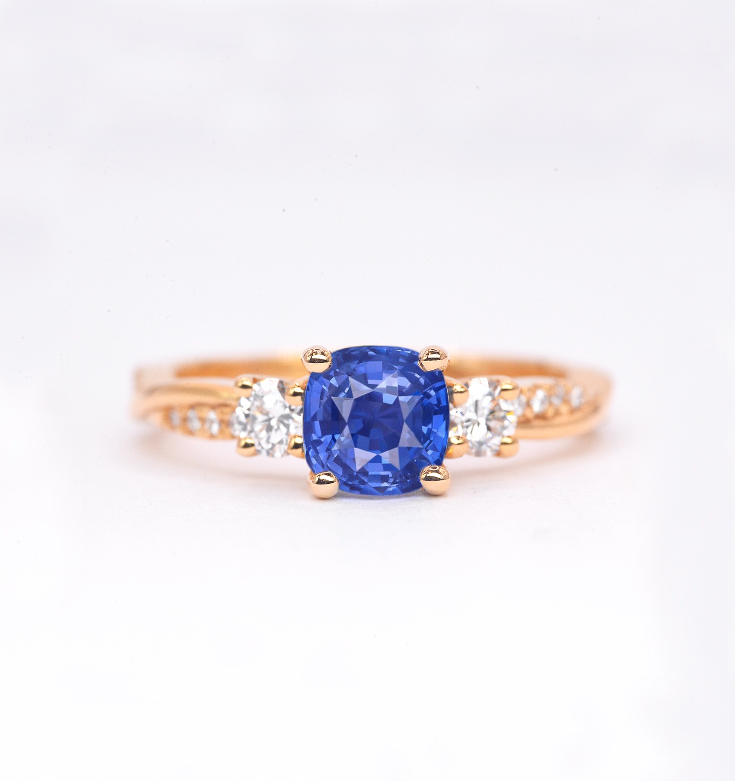 1.02ct blue sapphire bridal ring