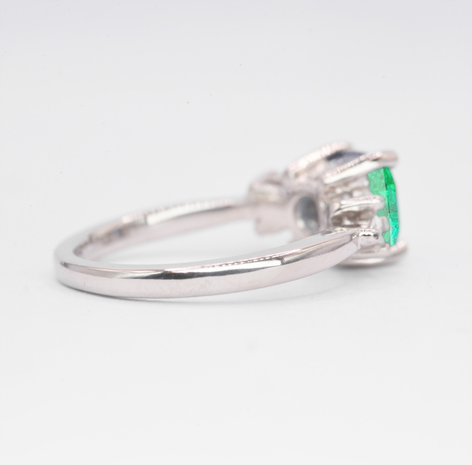 cushion emerald art deco ring