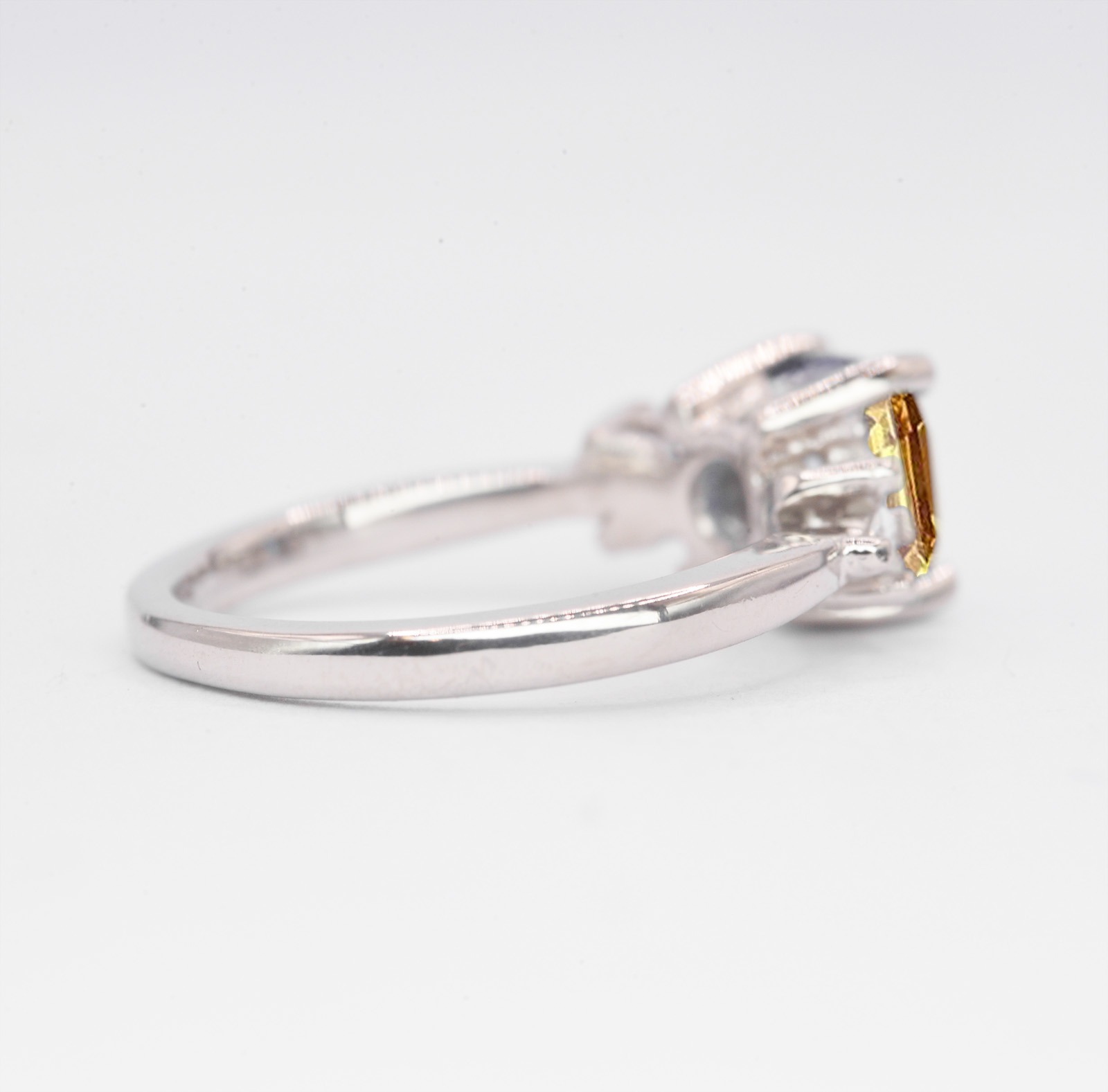 yellow sapphire gold art deco ring