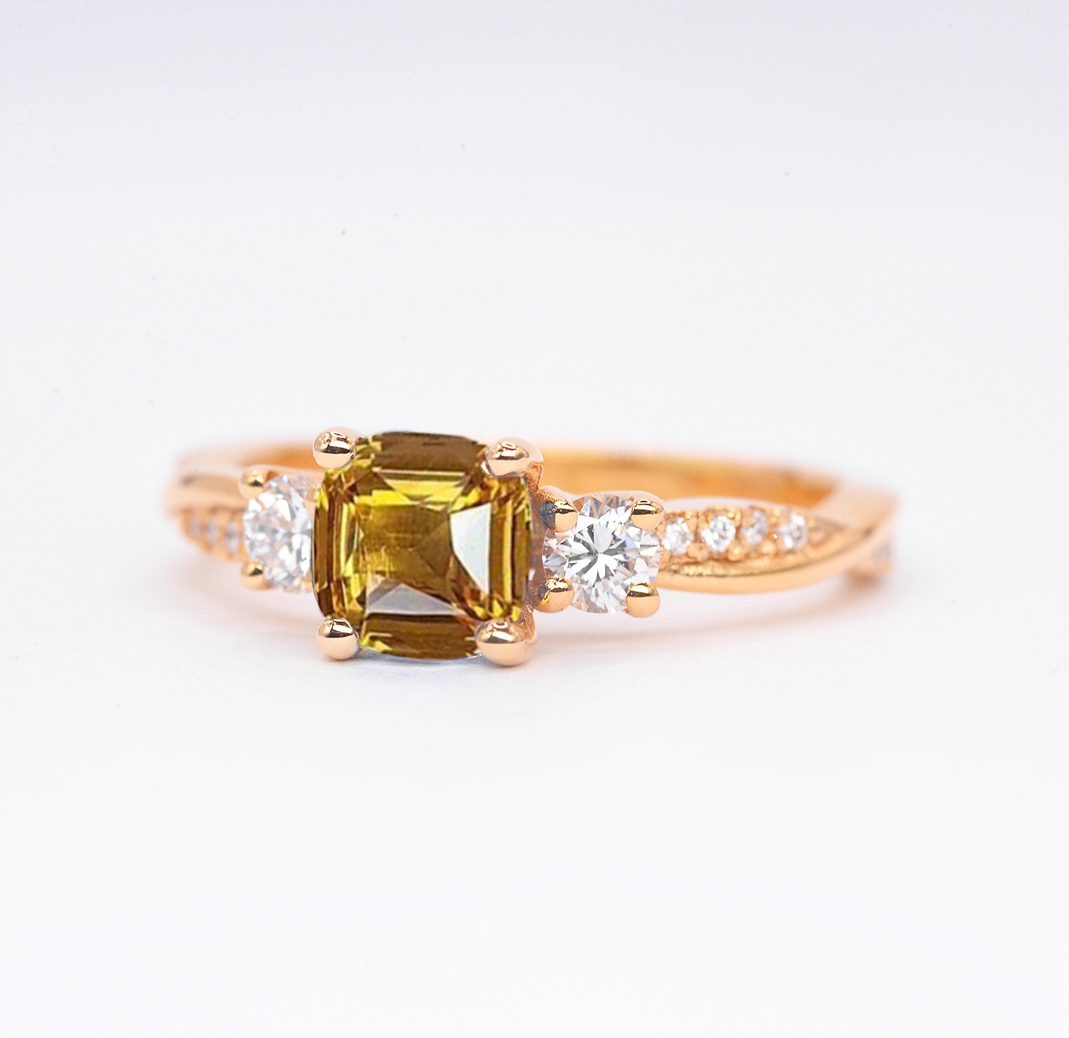 yellow sapphire unique engagement ring