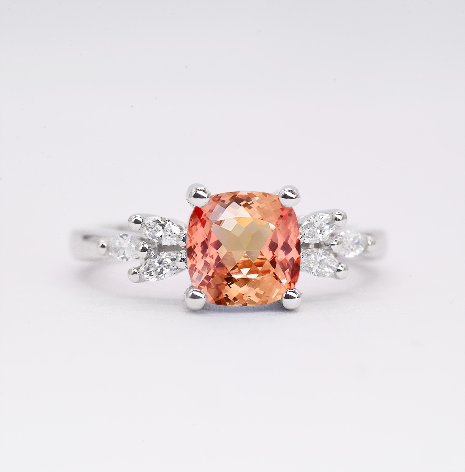 padparadscha sapphire engagement ring