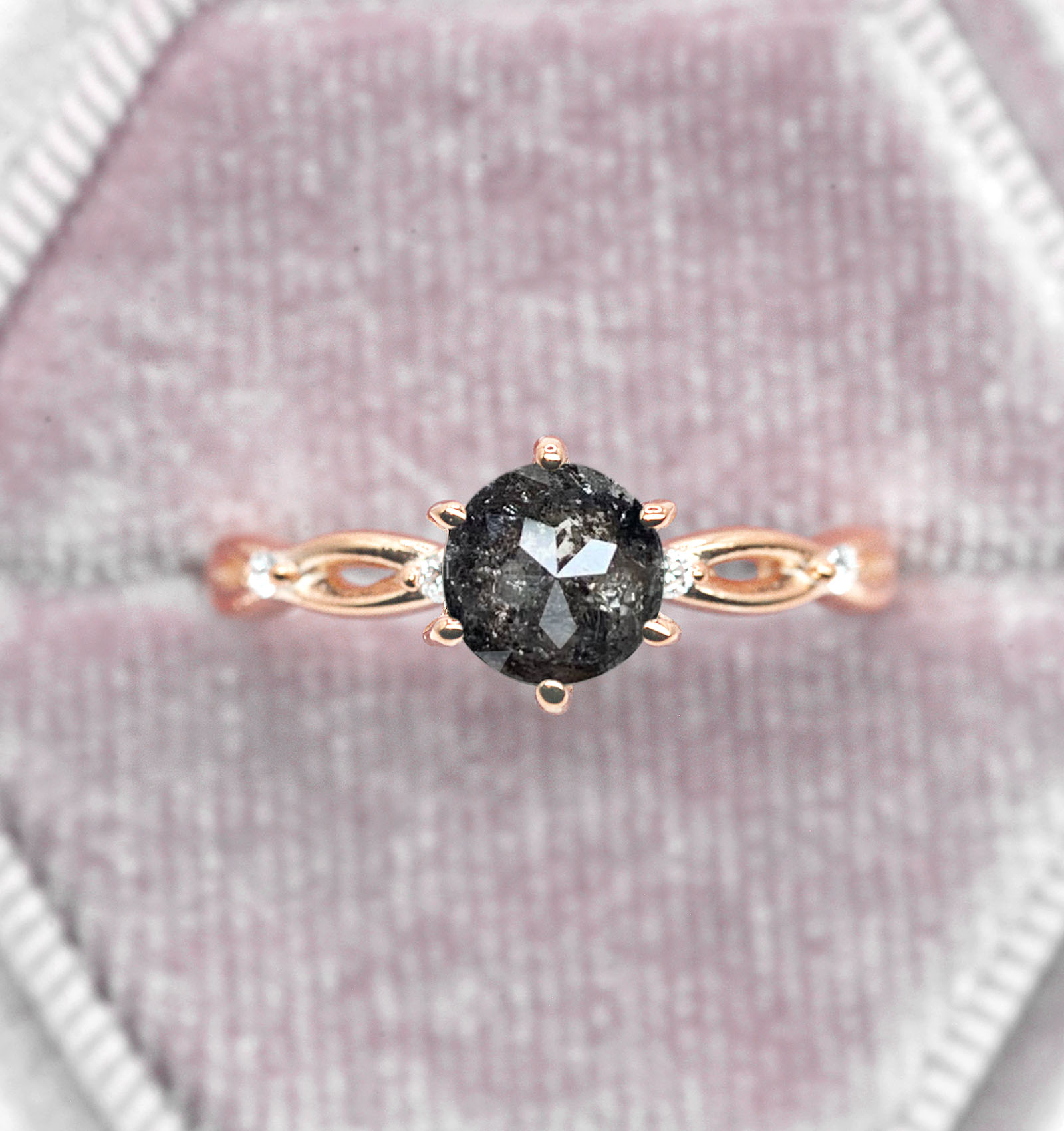 1.2ct salt and pepper diamond ring