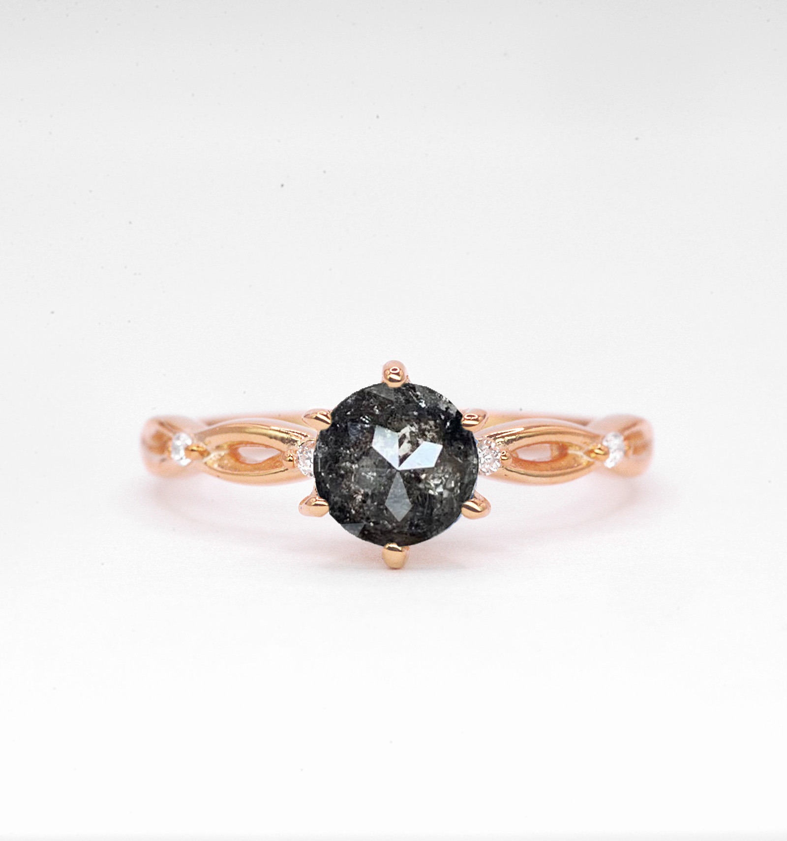 1.2ct salt and pepper diamond ring