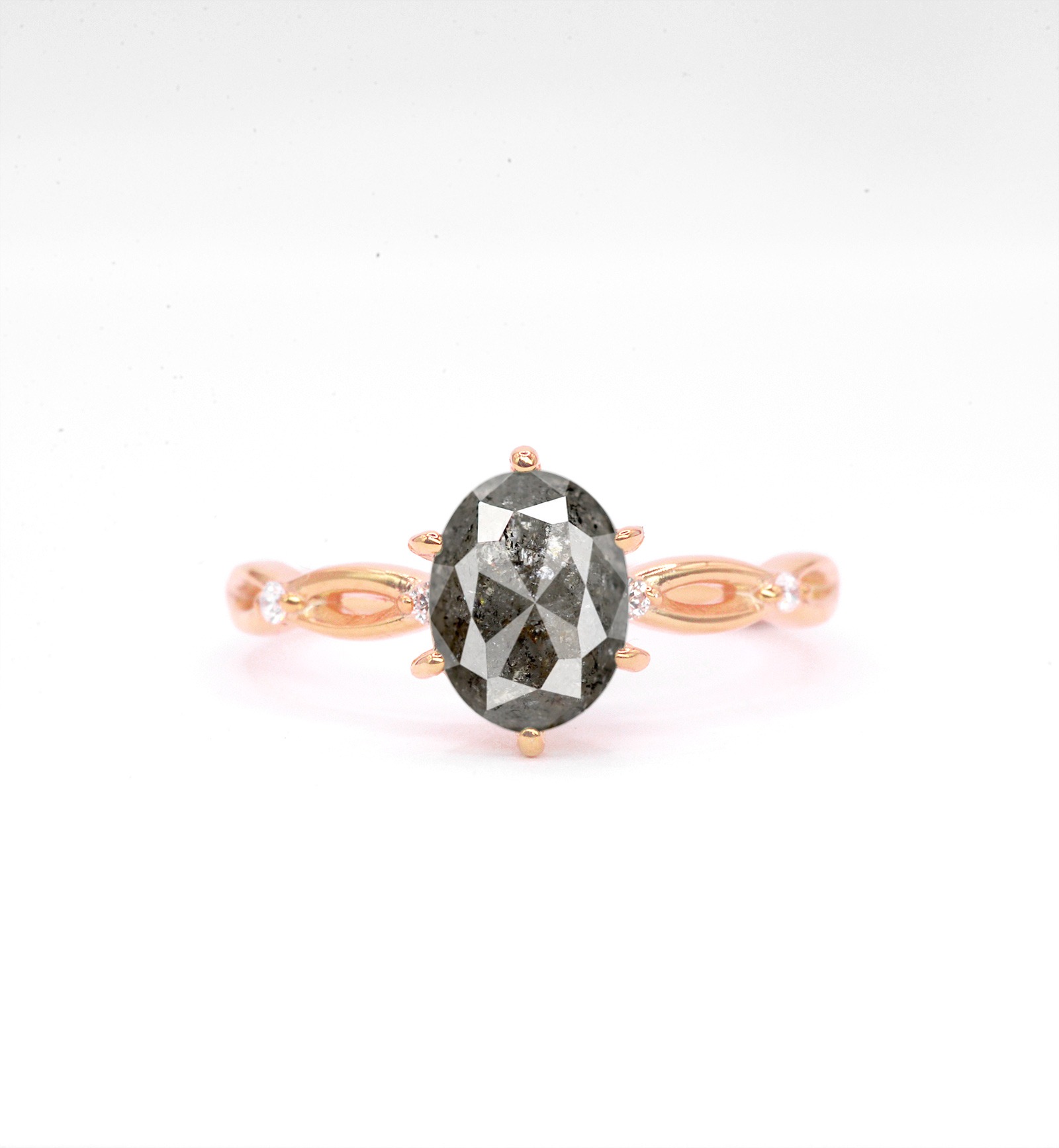 salt and pepper diamond unique ring