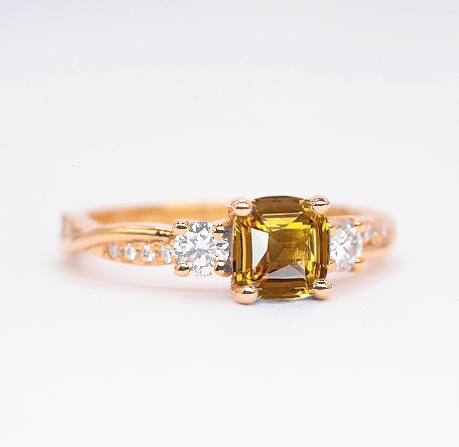 yellow sapphire unique engagement ring