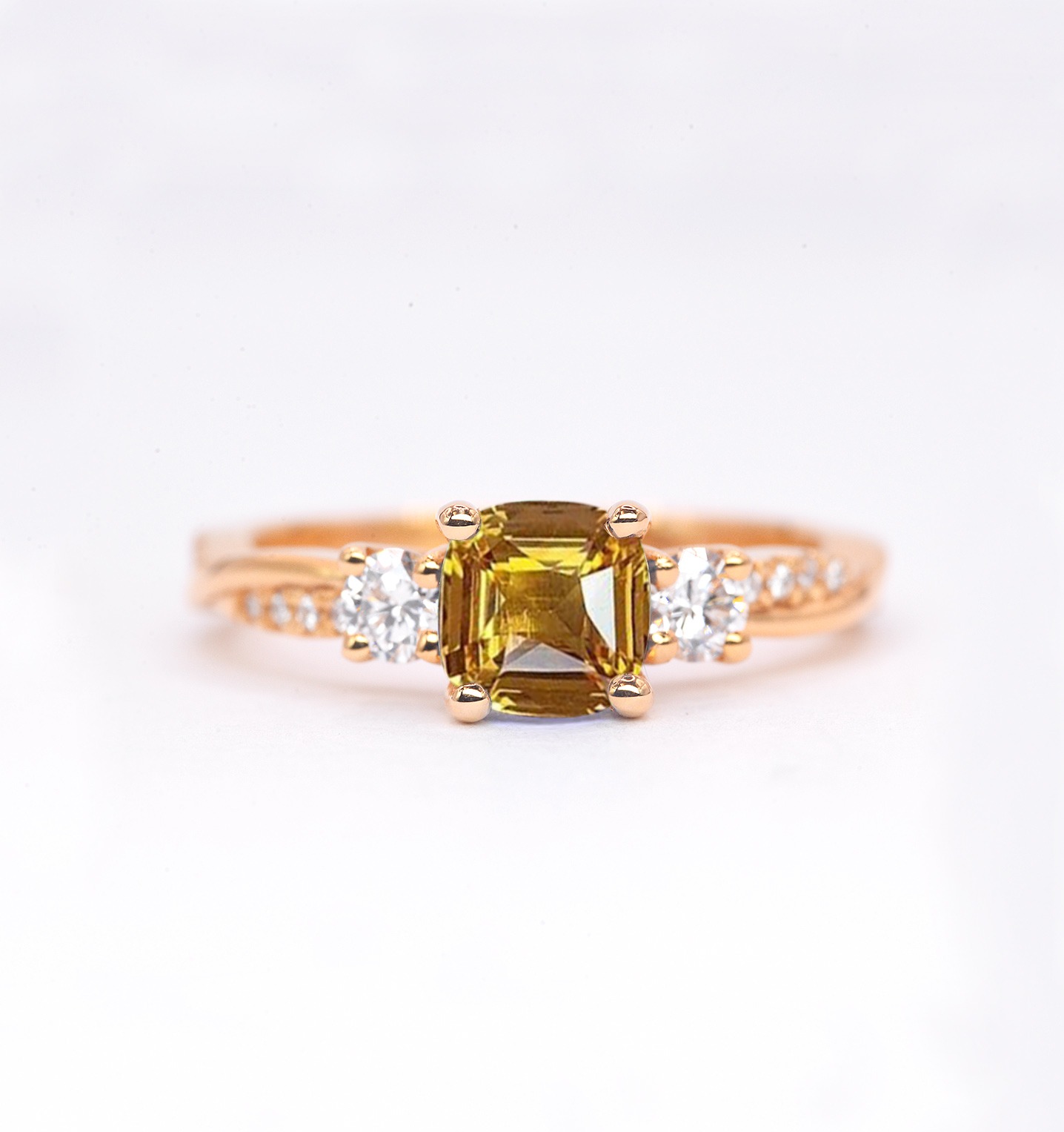 yellow sapphire unique engagement ring