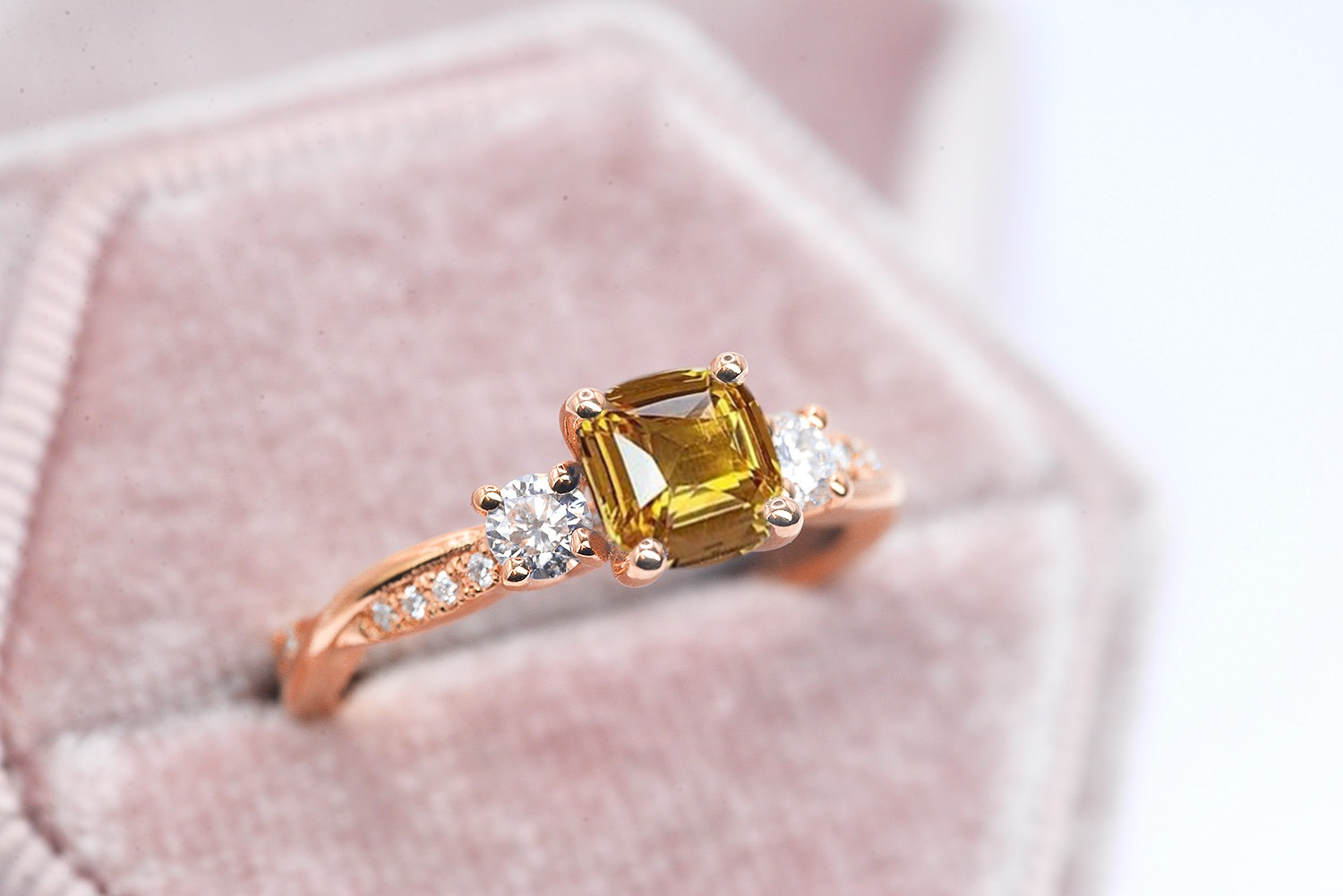 yellow sapphire unique engagement ring