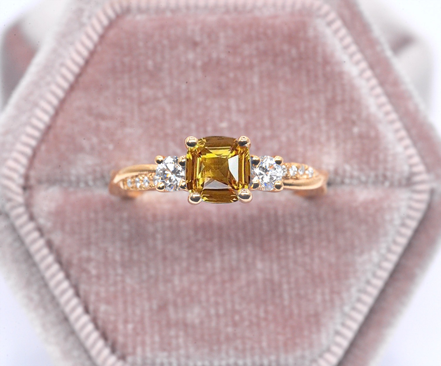 yellow sapphire unique engagement ring