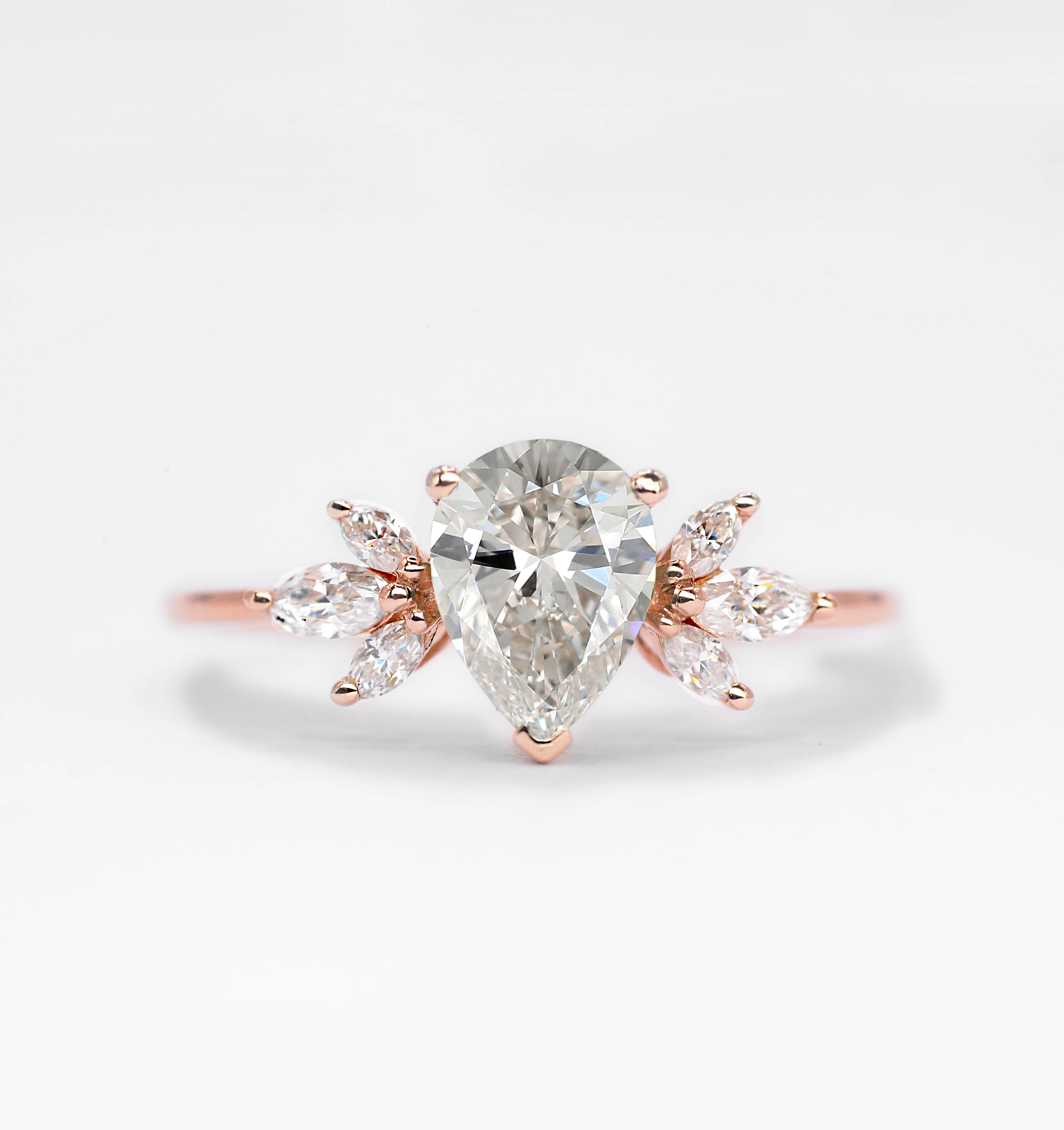 Pear cut diamond unique gift ring