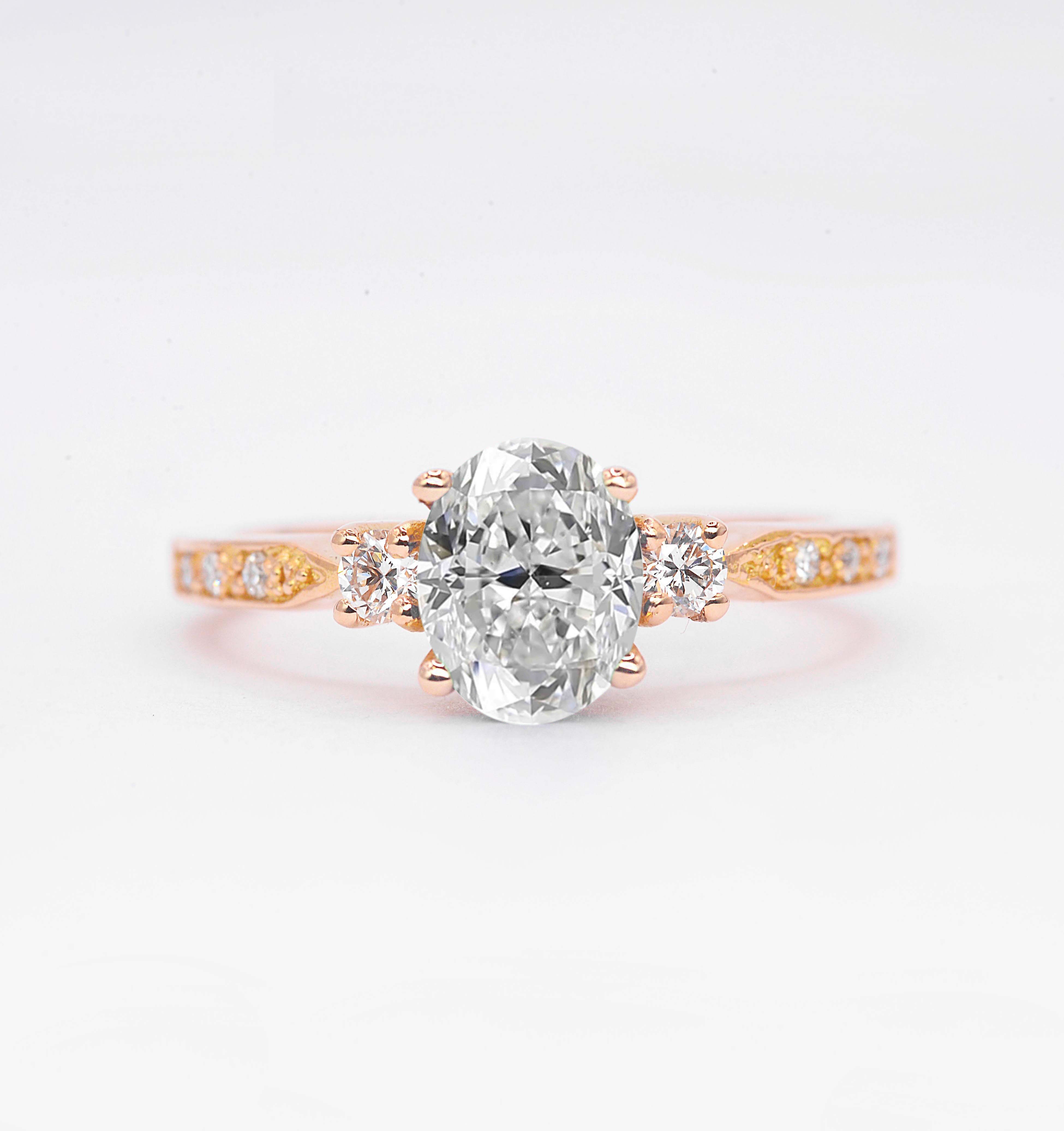 Oval cut diamond vintage ring