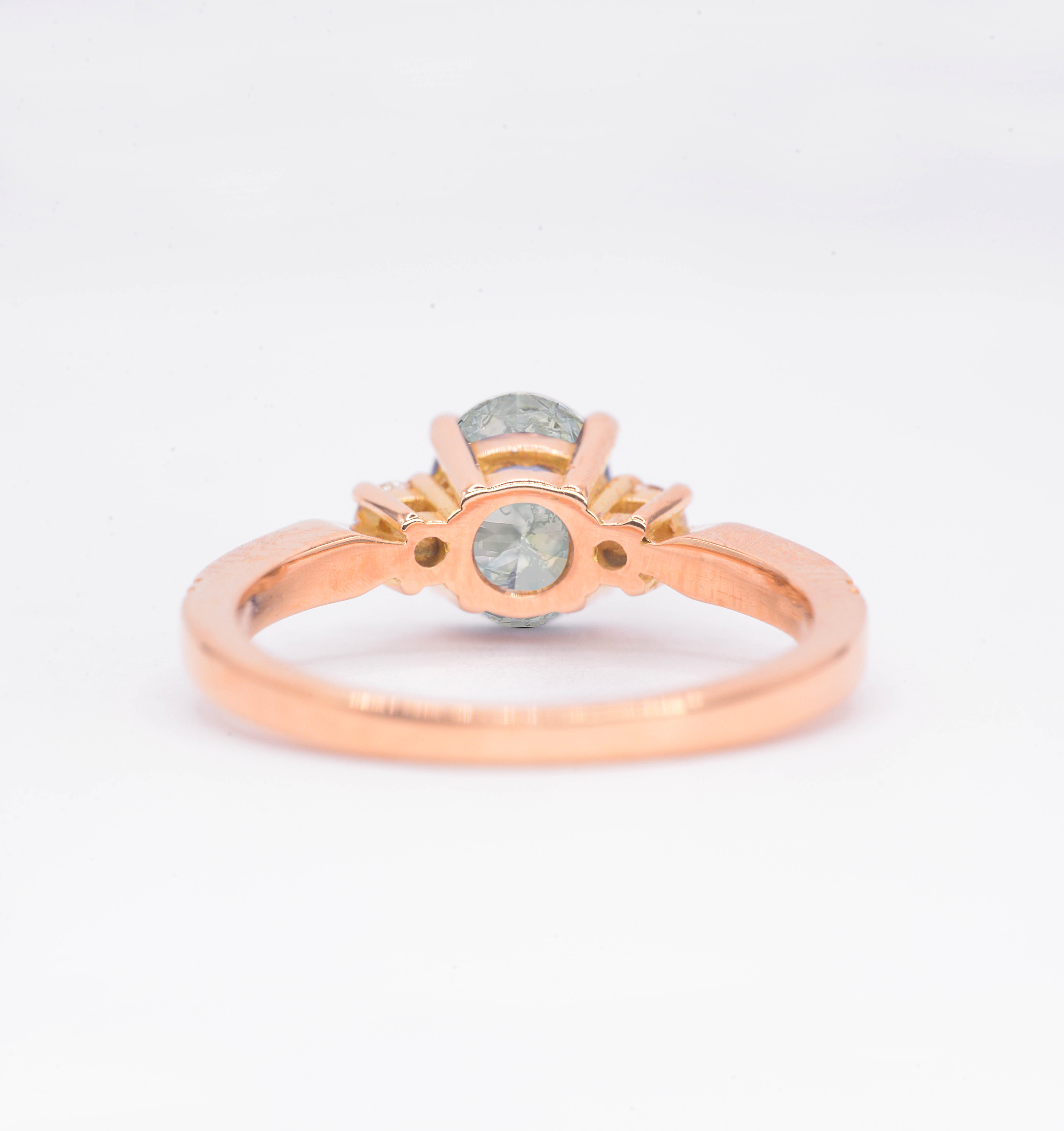 Moss Agate And Diamond Unique Engagement Ring - Image 3