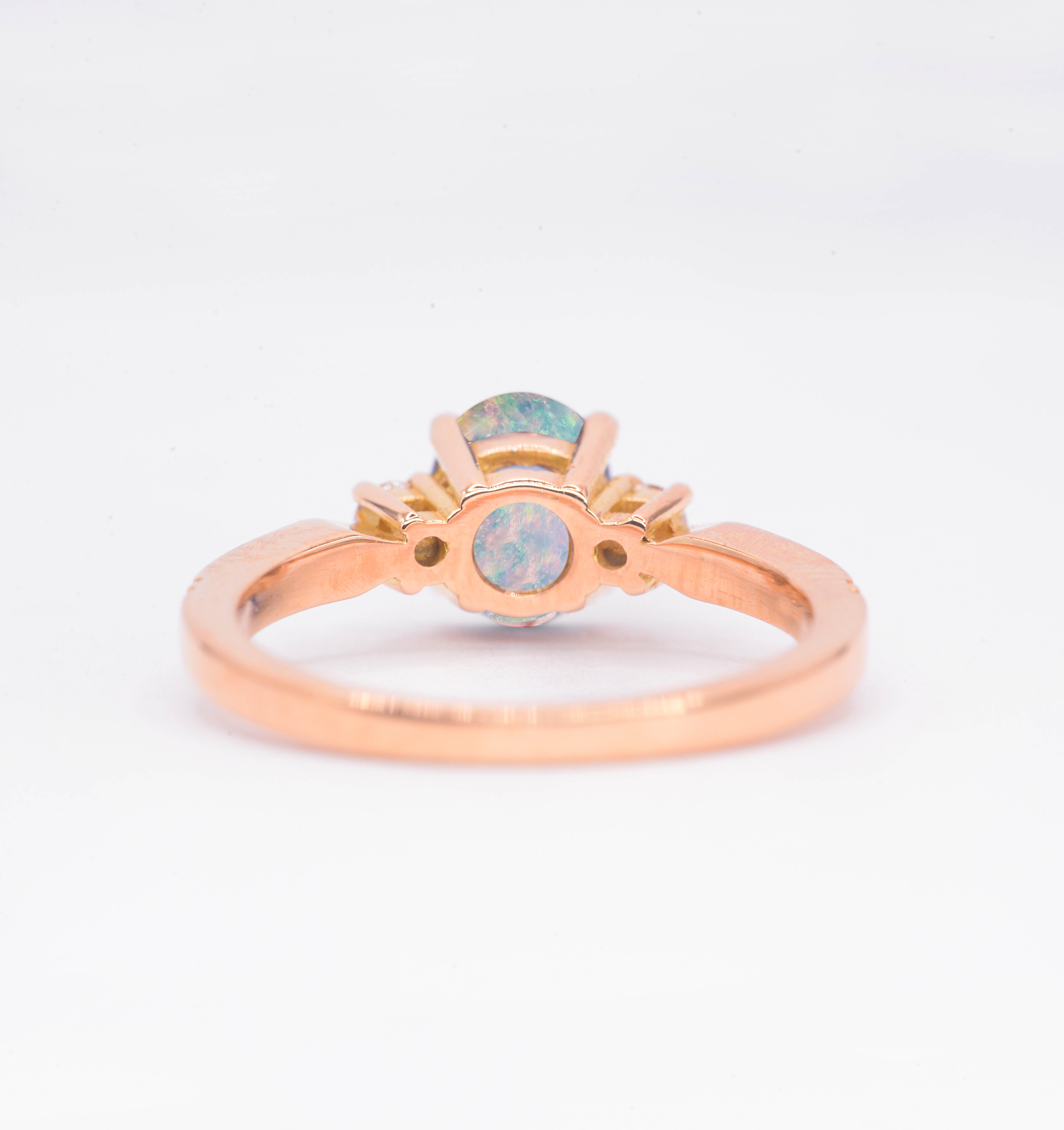 Oval Opal And Diamond Celtic Solitaire Ring - Image 4
