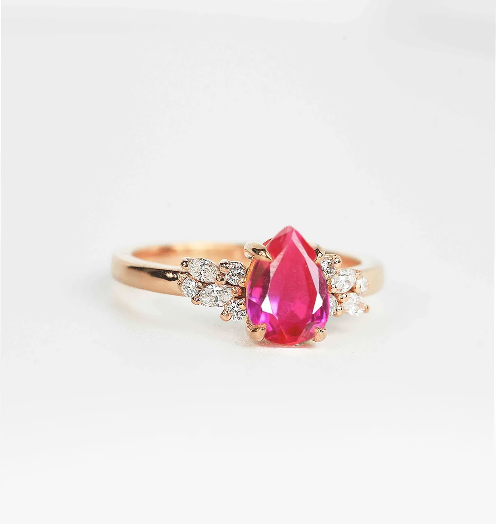 Peach padparadscha sapphire vintage ring - Image 2