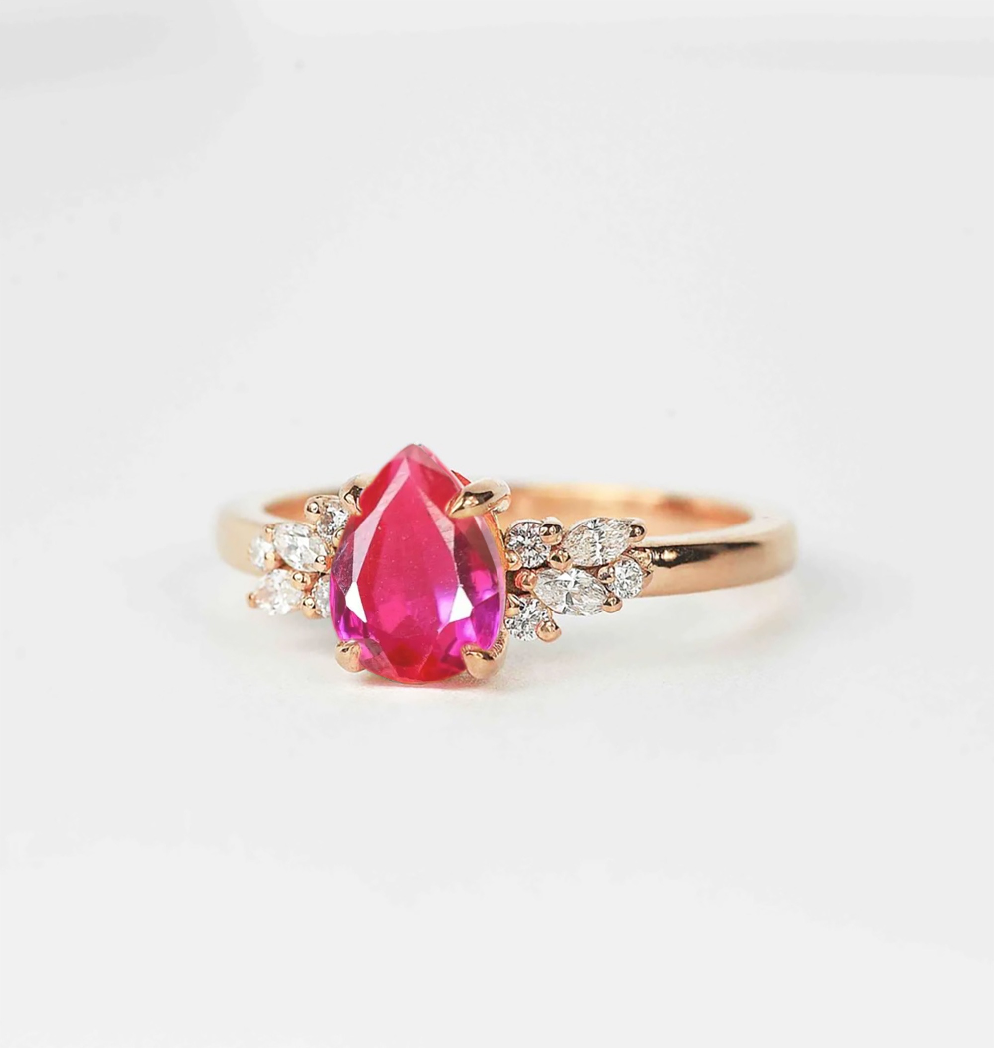 Peach padparadscha sapphire vintage ring - Image 4