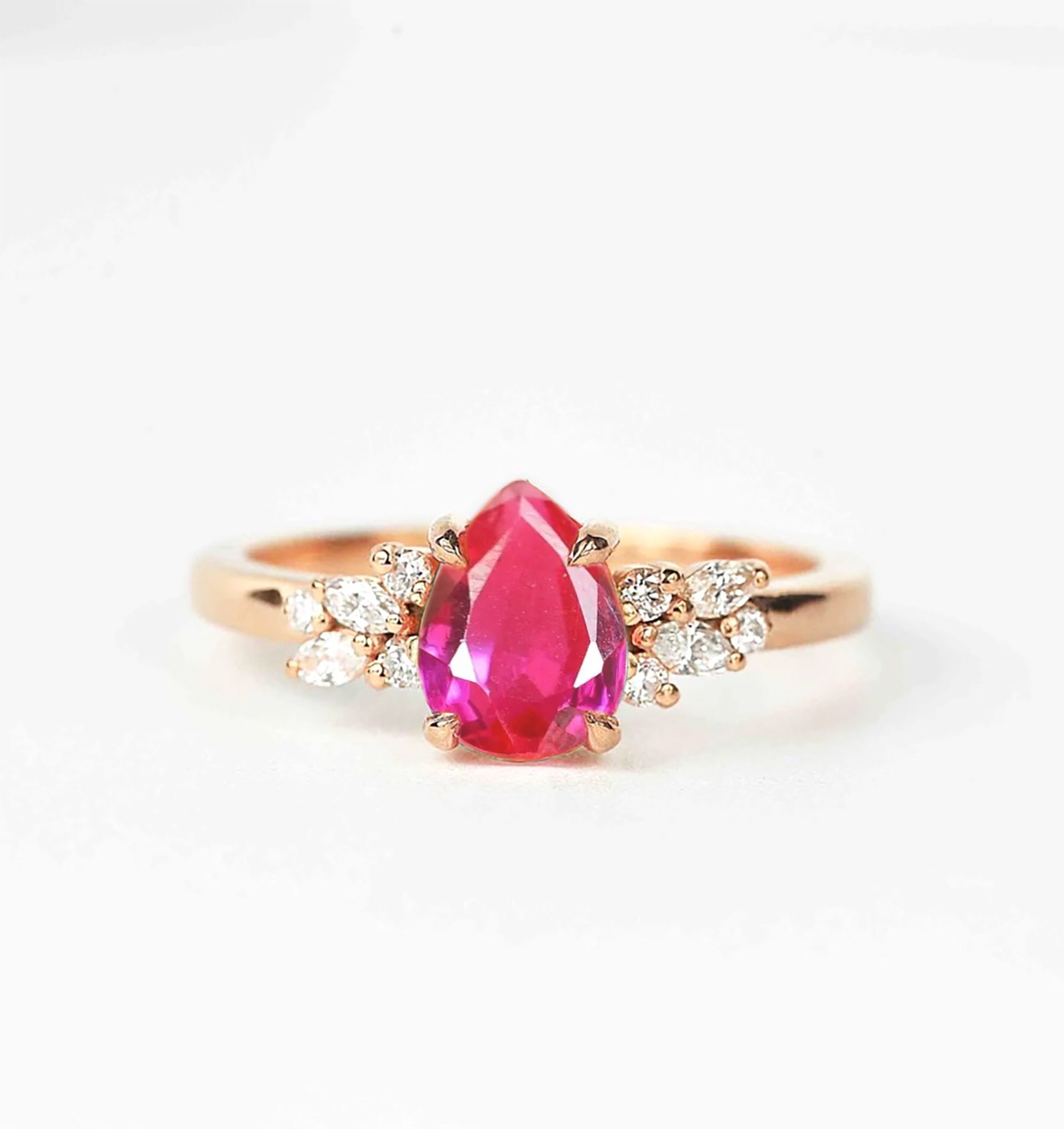 Peach padparadscha sapphire vintage ring