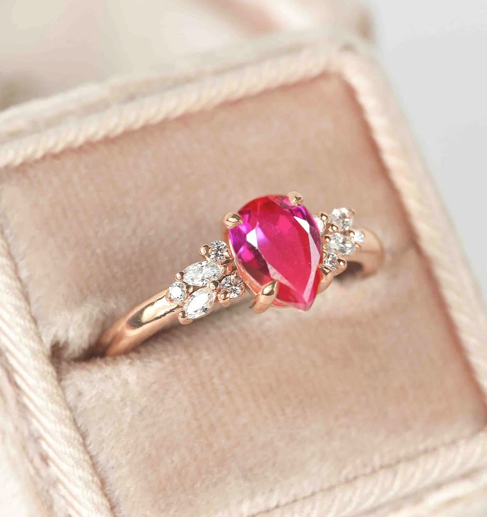 Peach padparadscha sapphire vintage ring - Image 6