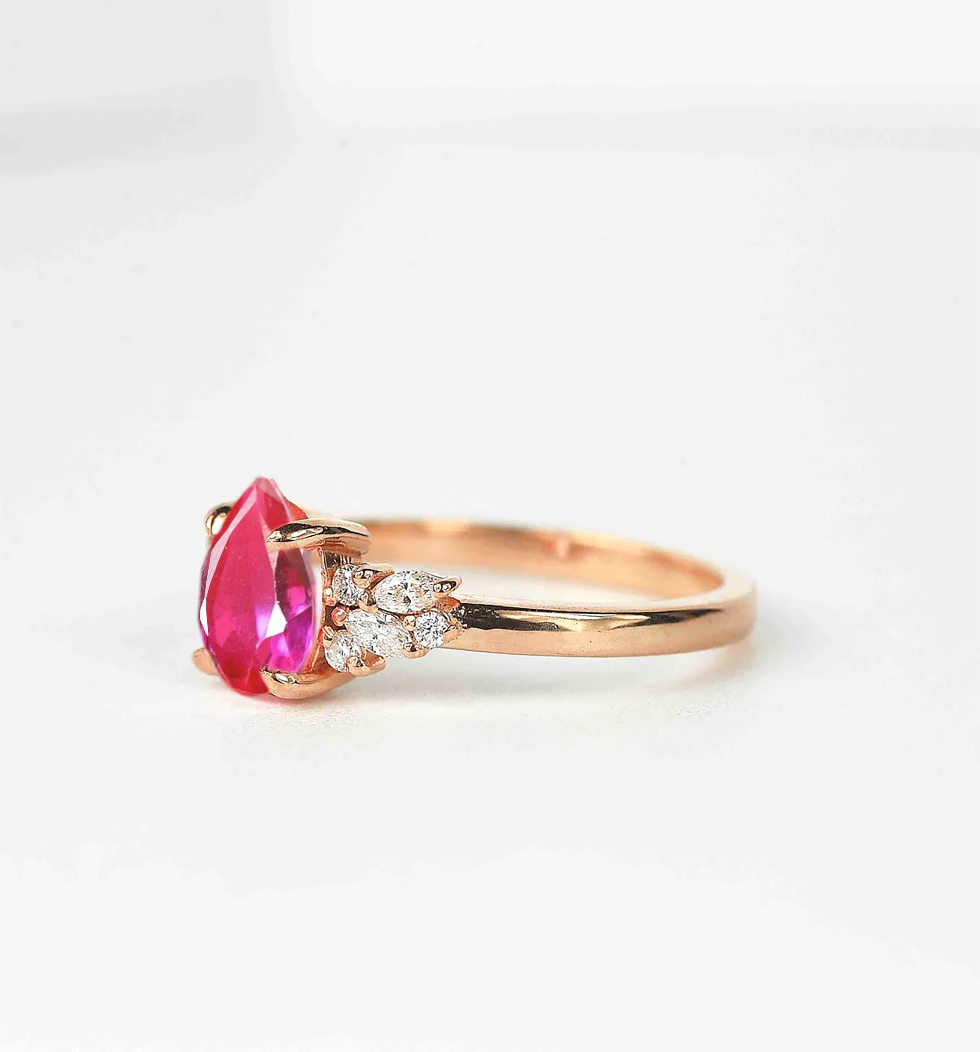 Peach padparadscha sapphire vintage ring - Image 3