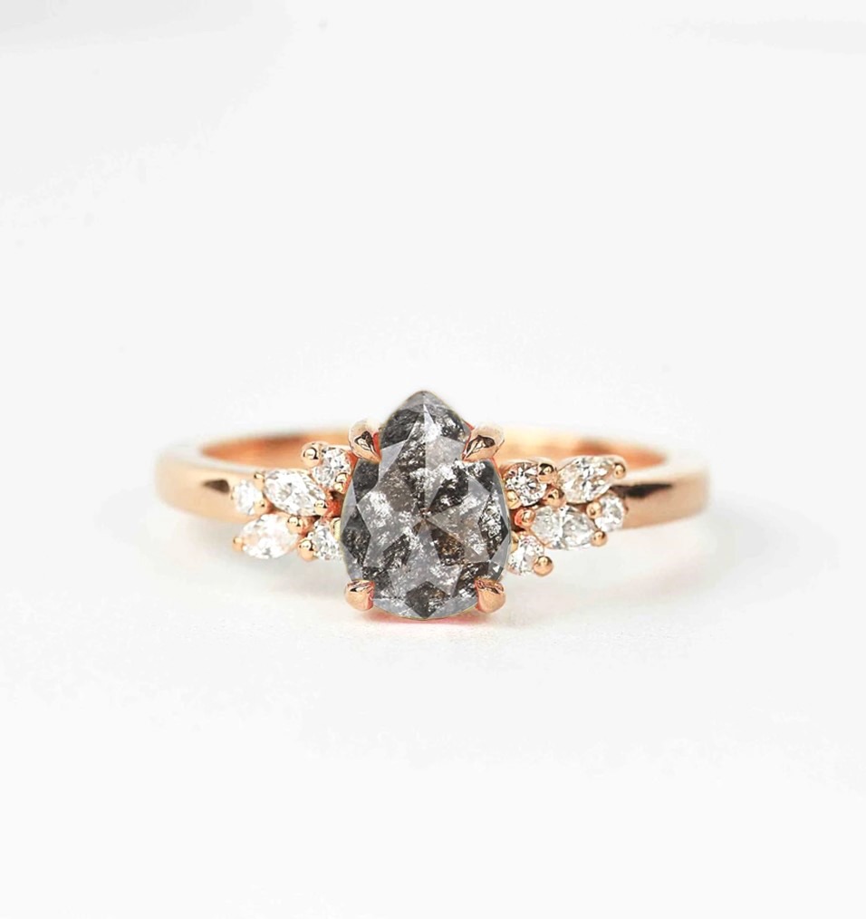 Salt And Pepper Diamond Anniversary Ring