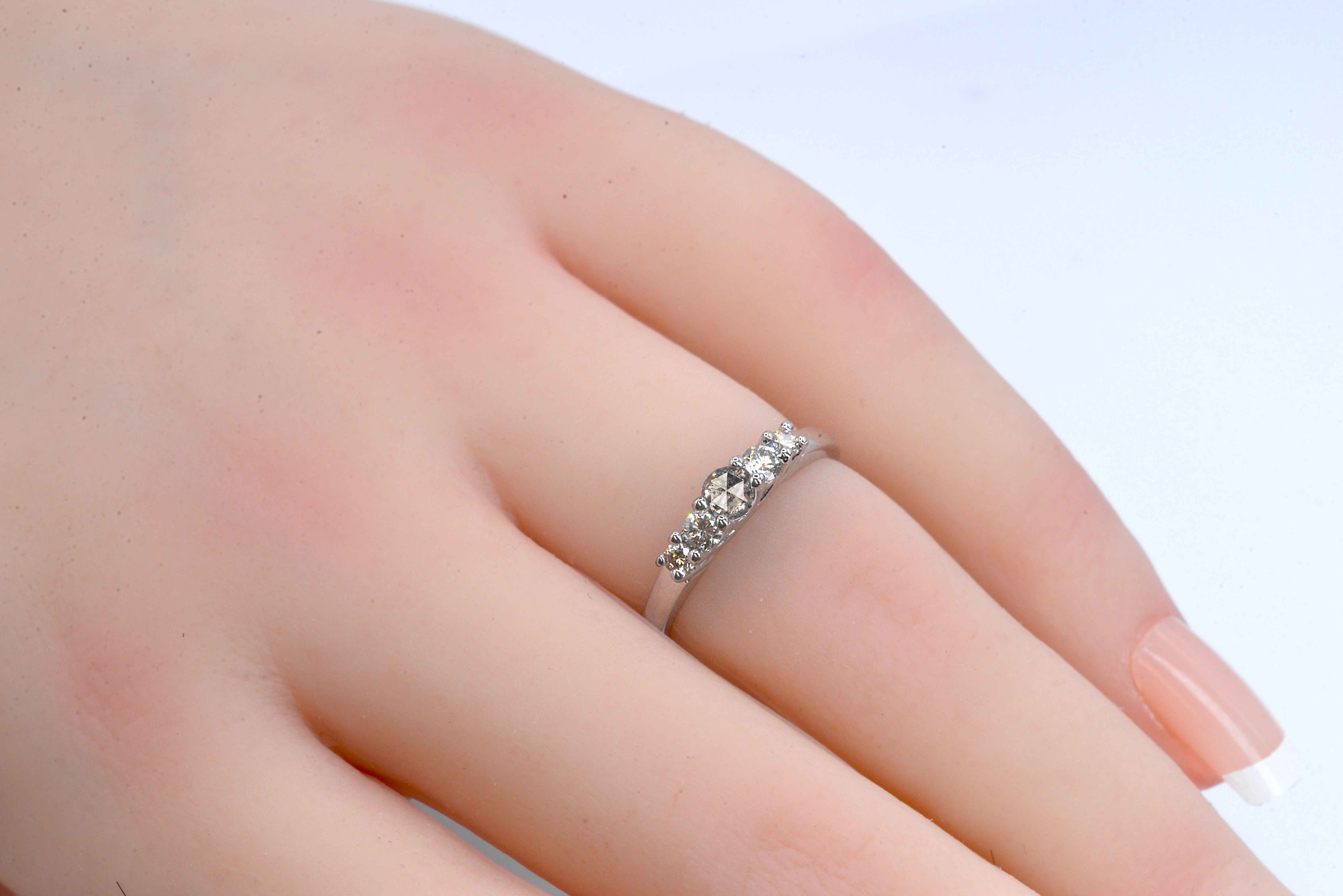 1.0ct salt and pepper diamond white gold ring for her with salt and pepper diamond and white diamonds. This unique ring comes in 9k,14k or 18k rose gold.