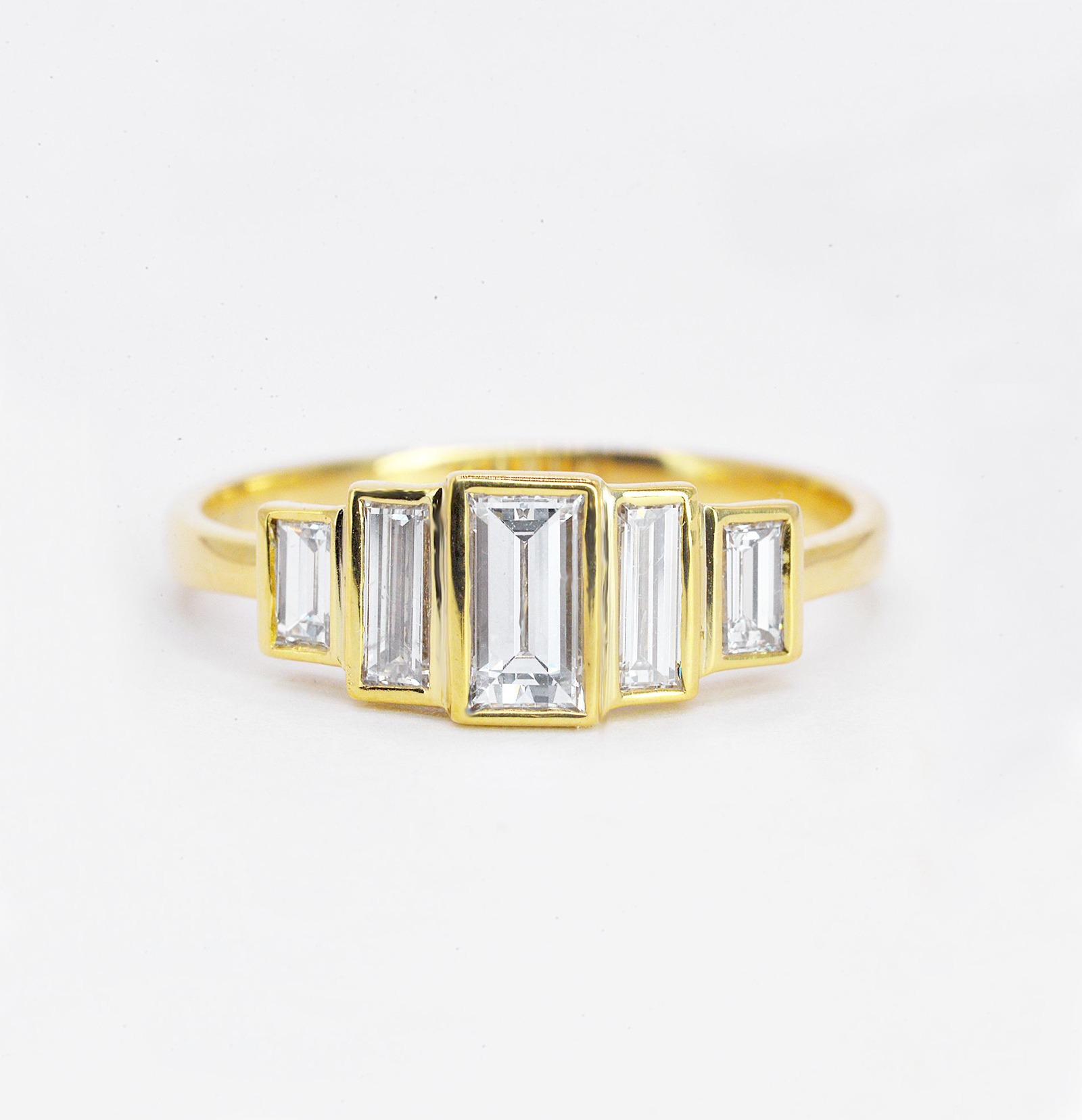 Baguette Diamond Celestial Engagement Ring