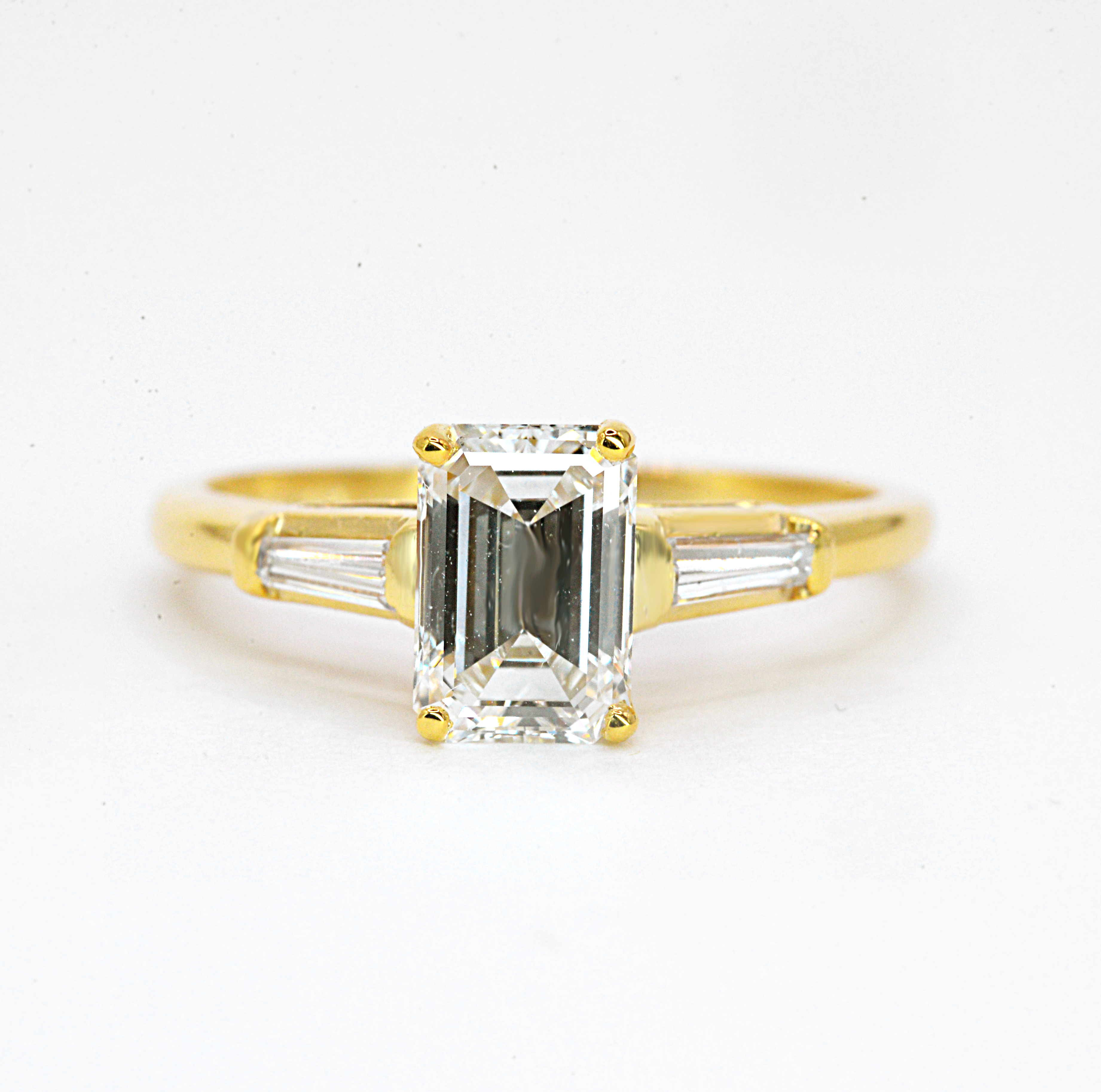 2.00ct Emerald Cut Diamond Three Stone Engagement Ring