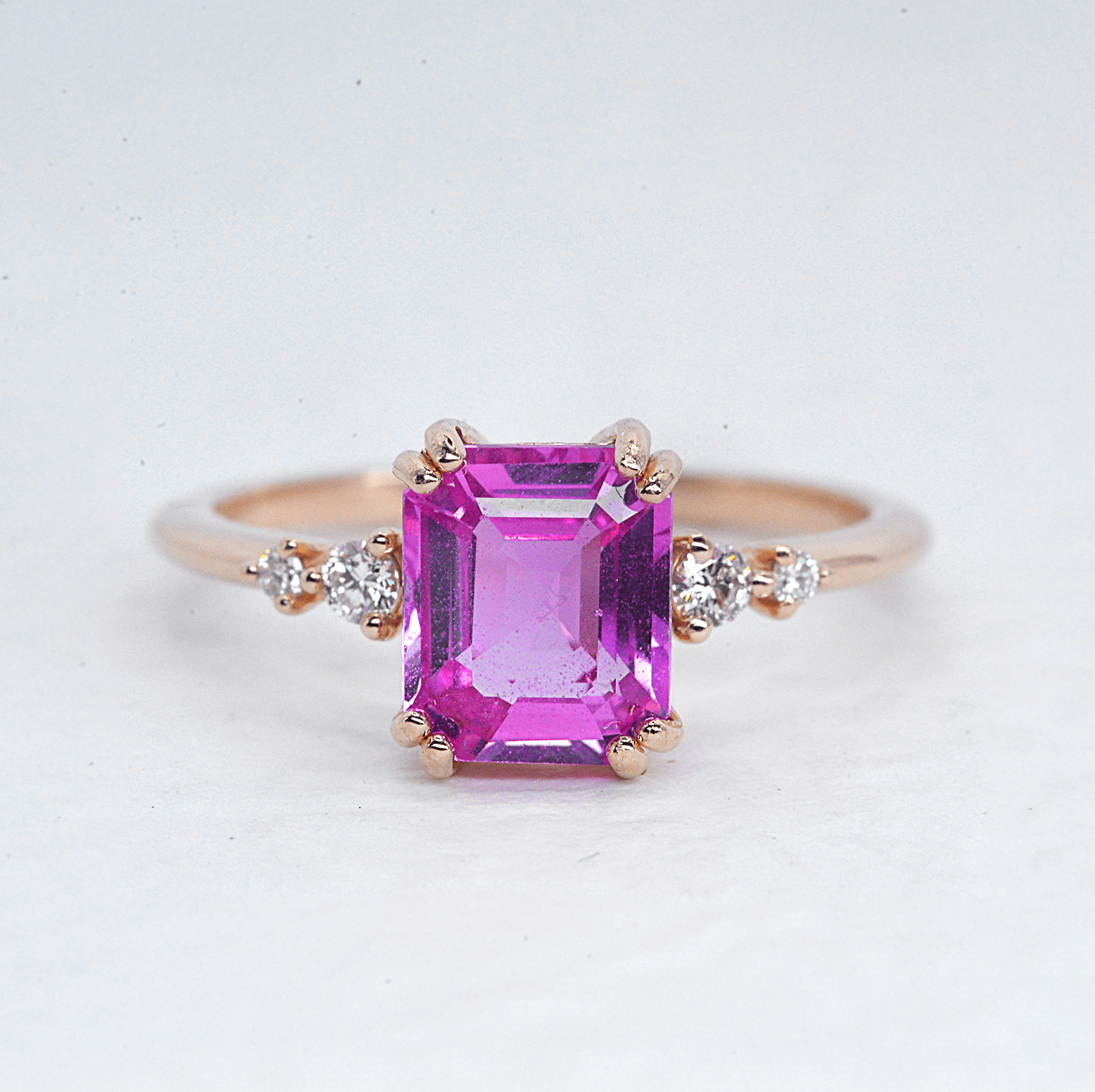 Pink Sapphire Five Stones Ring