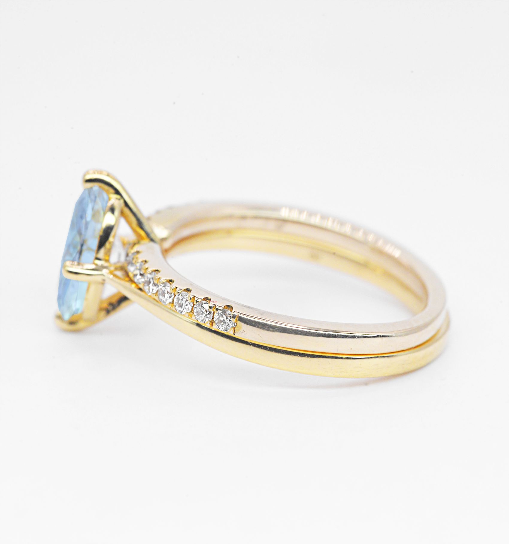 ocean blue diamond engagement ring