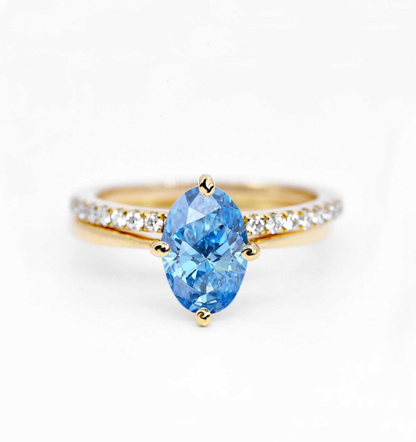 ocean blue diamond engagement ring