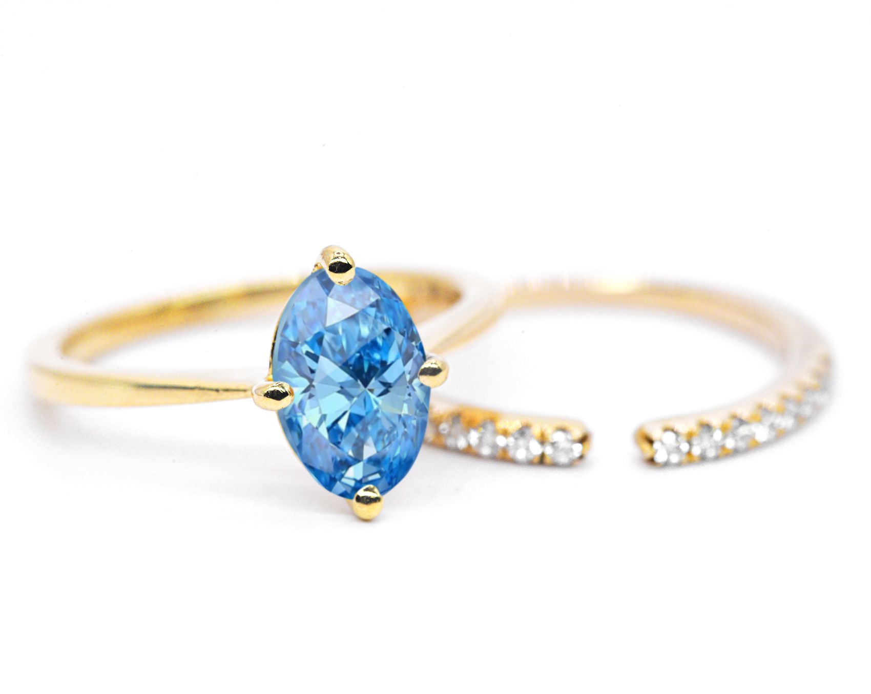 ocean blue diamond engagement ring